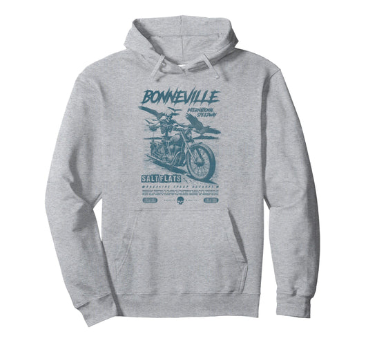 Bonneville Salt Flats Motorcycle Racing Hoodie - Minimalist Print Unisex - T-Shirt, Sweatshirt, Hoodie