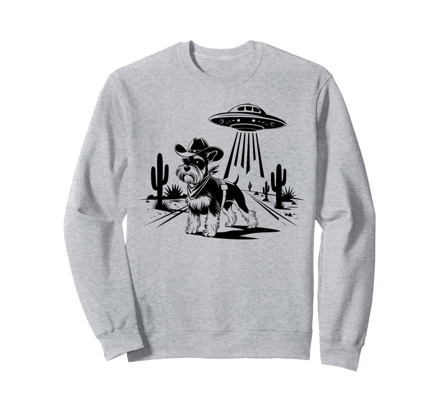 Schnauzer Schnauzer Ufo Western Sweatshirt - Fun Novelty Design Unisex - T-Shirt, Sweatshirt, Hoodie