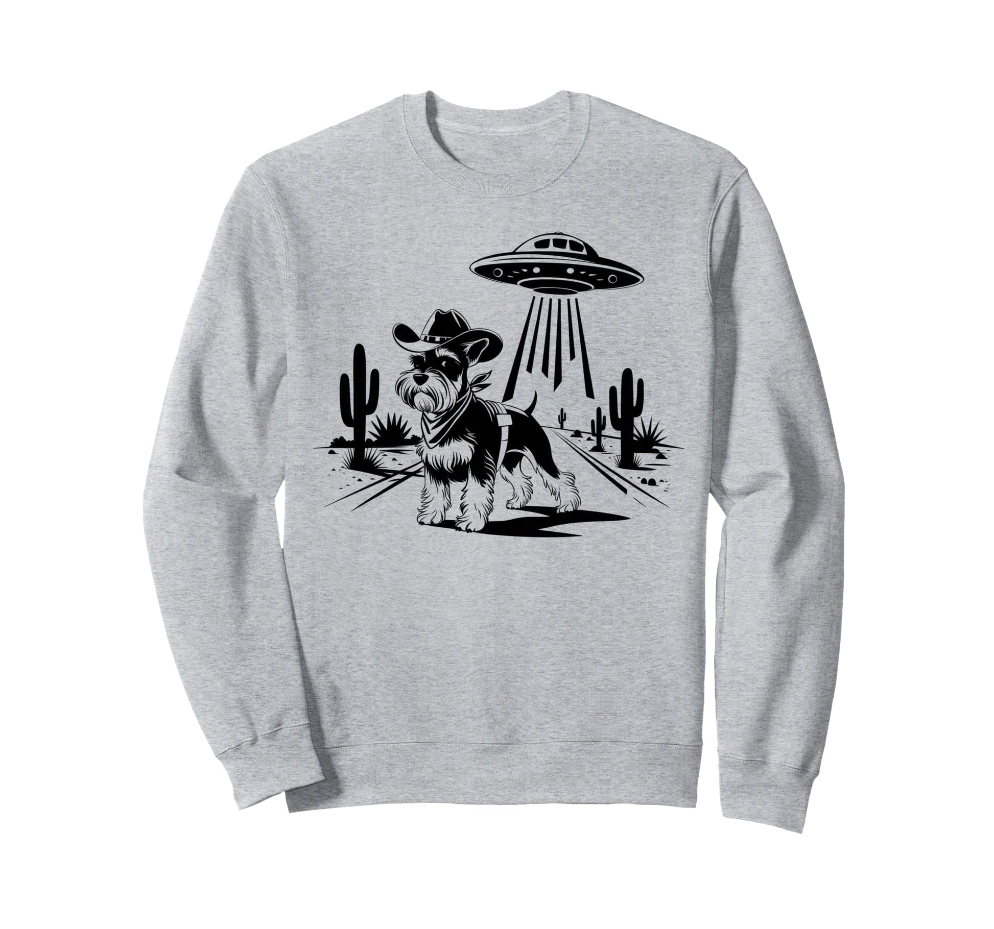 Schnauzer Schnauzer Ufo Western Sweatshirt - Fun Novelty Design Unisex - T-Shirt, Sweatshirt, Hoodie