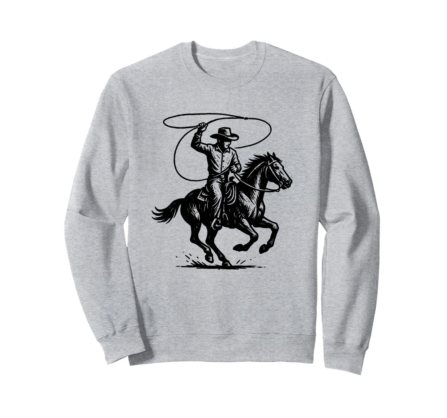 Rodeo Cowboy Woodcut Western Sweatshirt - Fun Novelty Design Unisex - T-Shirt, Sweatshirt, Hoodie
