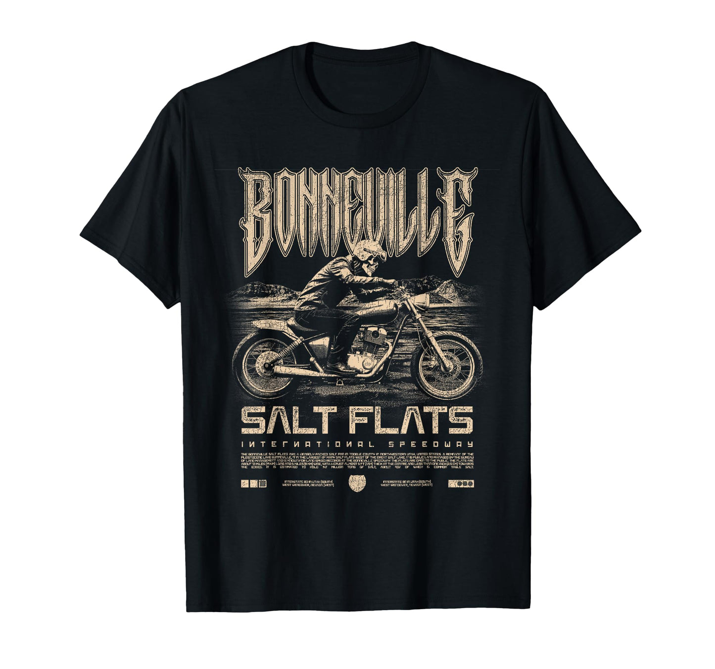 Bonneville Salt Flats Motorcycle T-Shirt - Streetwear Style Men Women - T-Shirt, Sweatshirt, Hoodie