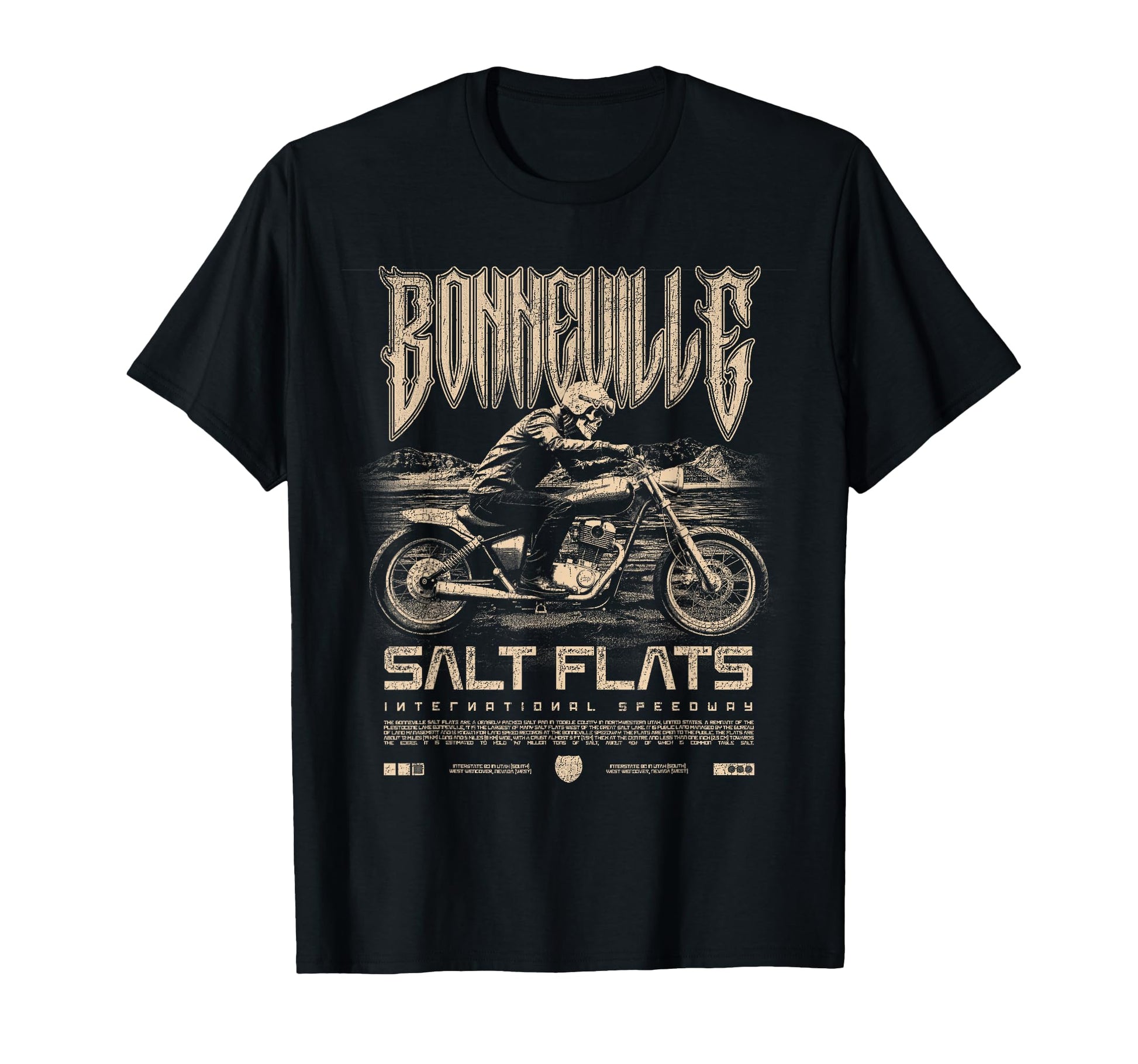 Bonneville Salt Flats Motorcycle T-Shirt - Streetwear Style Men Women - T-Shirt, Sweatshirt, Hoodie