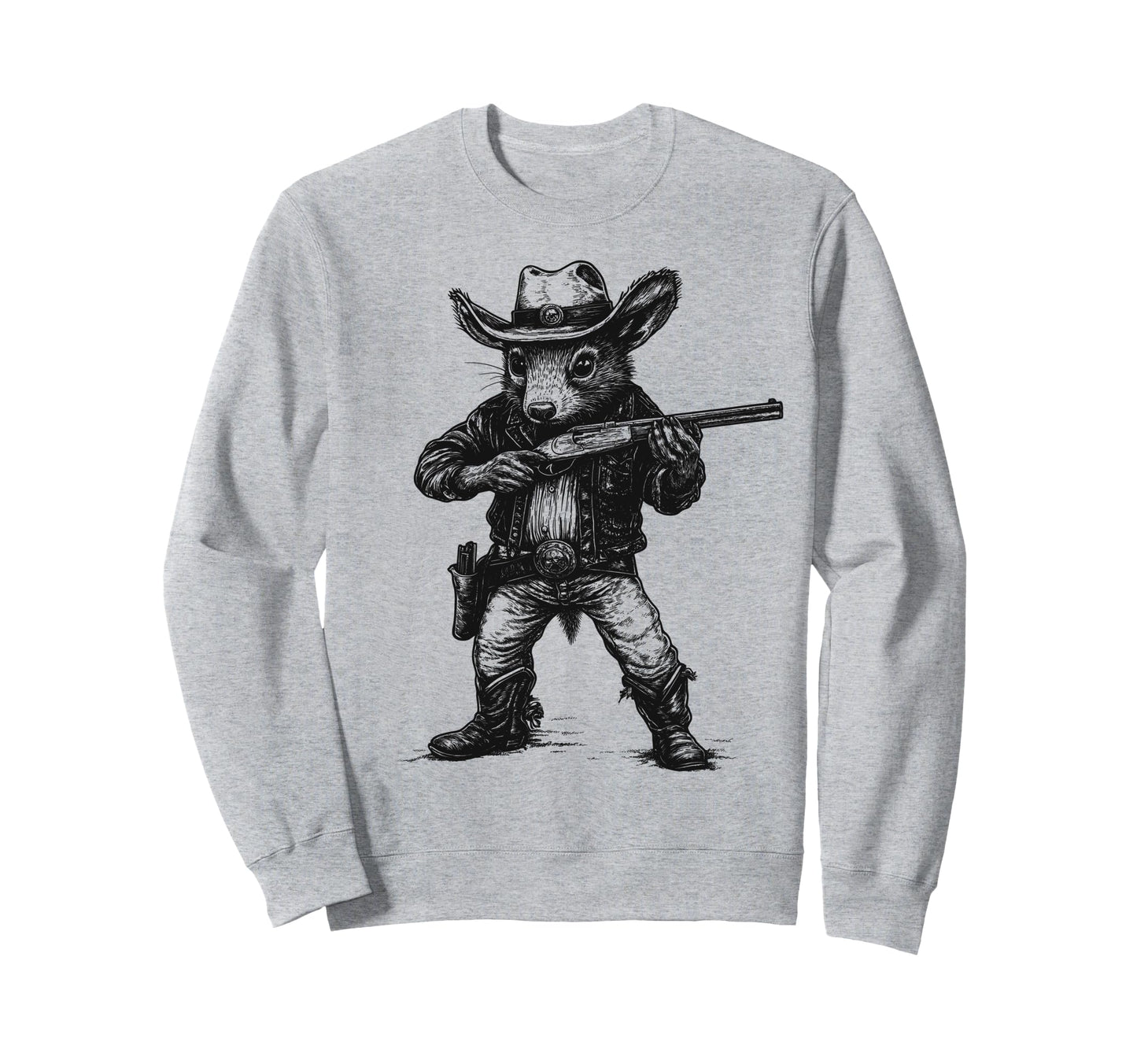 Opossum Cowboy Hat Funny Western Sweatshirt - Aesthetic Graphic Men Women - T-Shirt, Sweatshirt, Hoodie