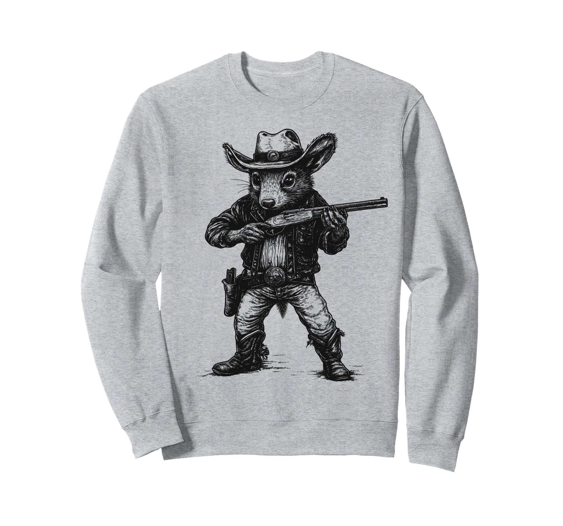Opossum Cowboy Hat Funny Western Sweatshirt - Aesthetic Graphic Men Women - T-Shirt, Sweatshirt, Hoodie