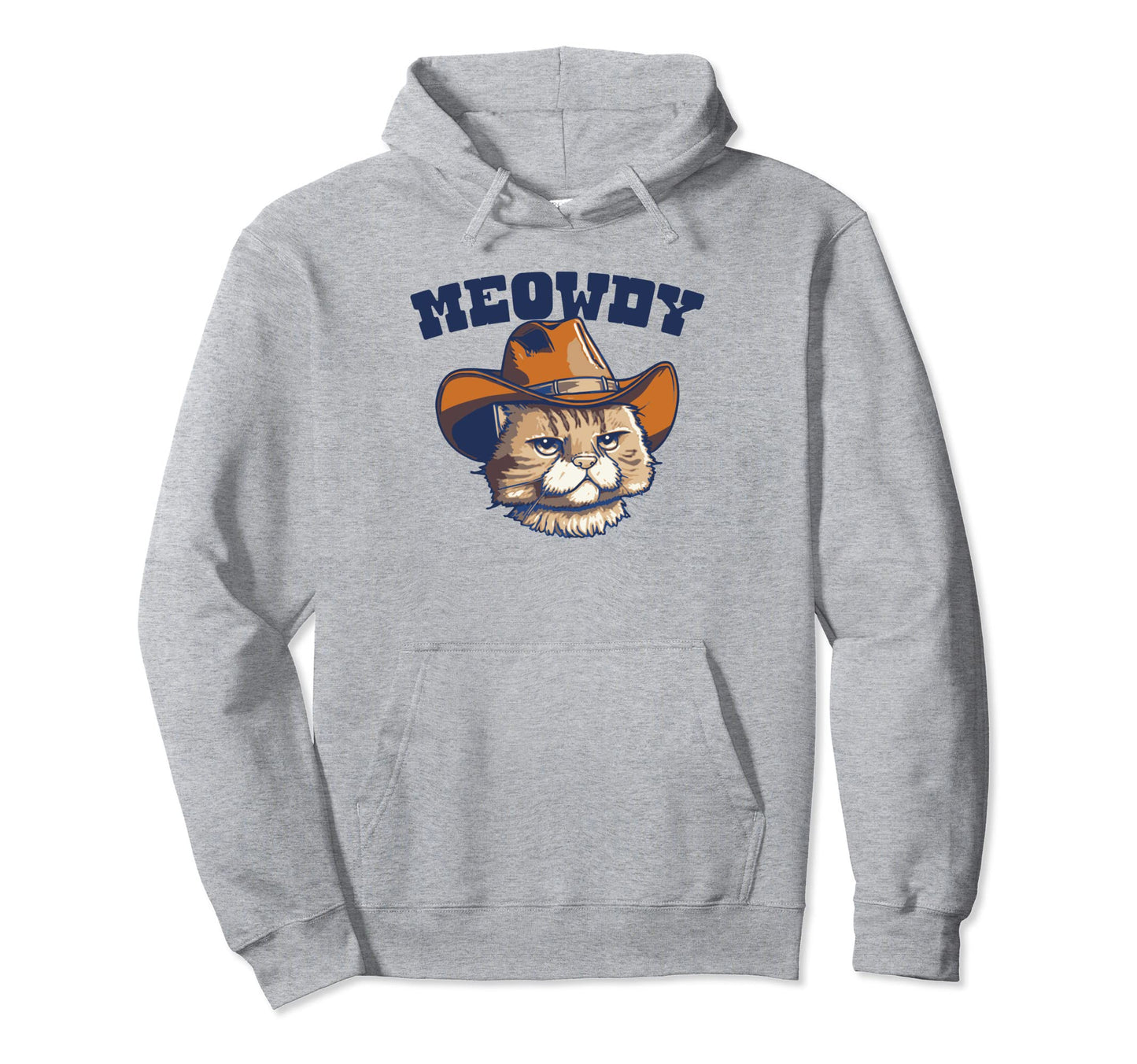 Meowdy Funny Outlaw Cat Cowboy Hat Silly Hoodie - Custom Art Print Unisex - T-Shirt, Sweatshirt, Hoodie