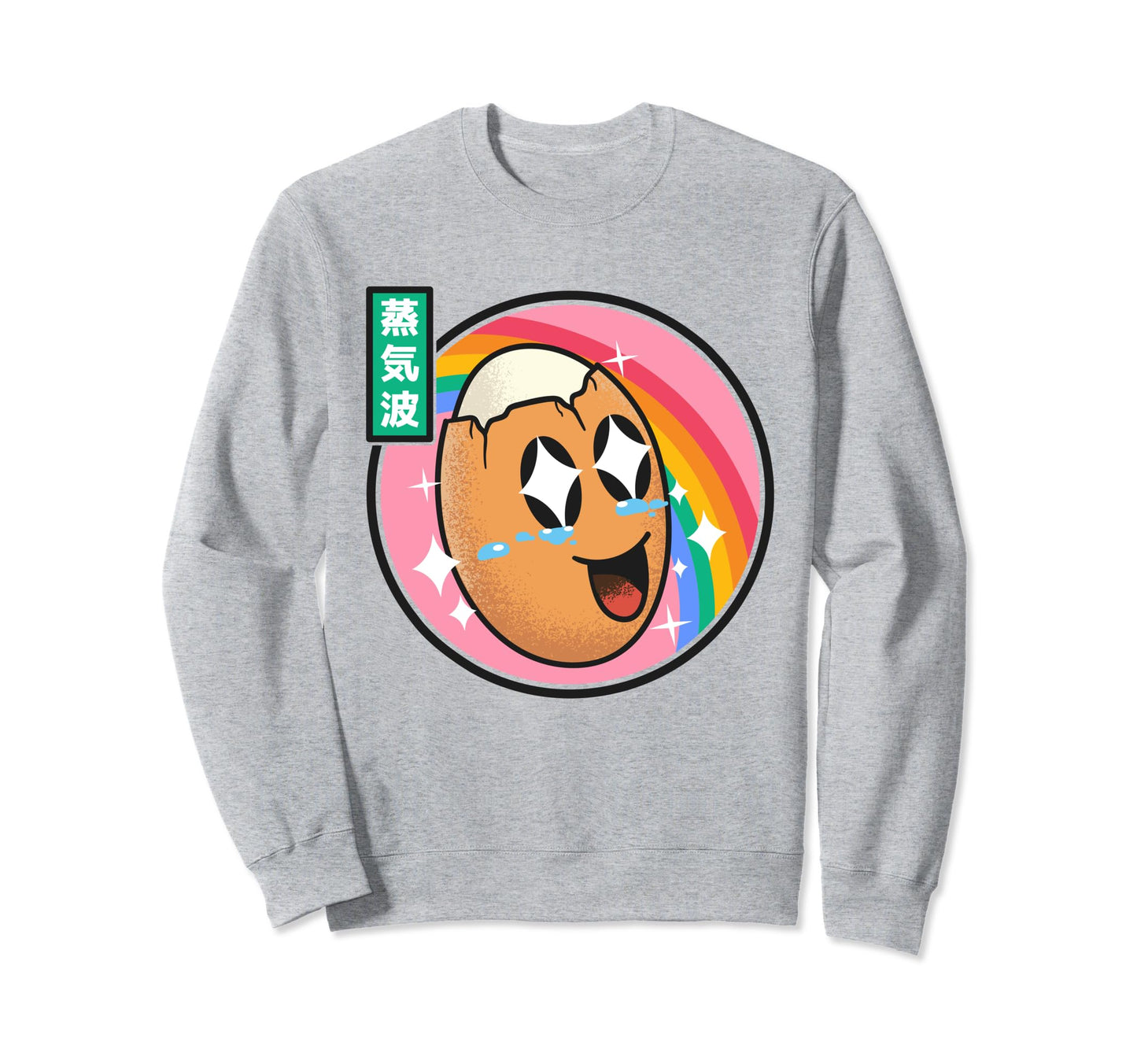 Japan Egg Kawaii Rainbow Anime Sweatshirt - Aesthetic Graphic for Adults - T-Shirt, Sweatshirt, Hoodie