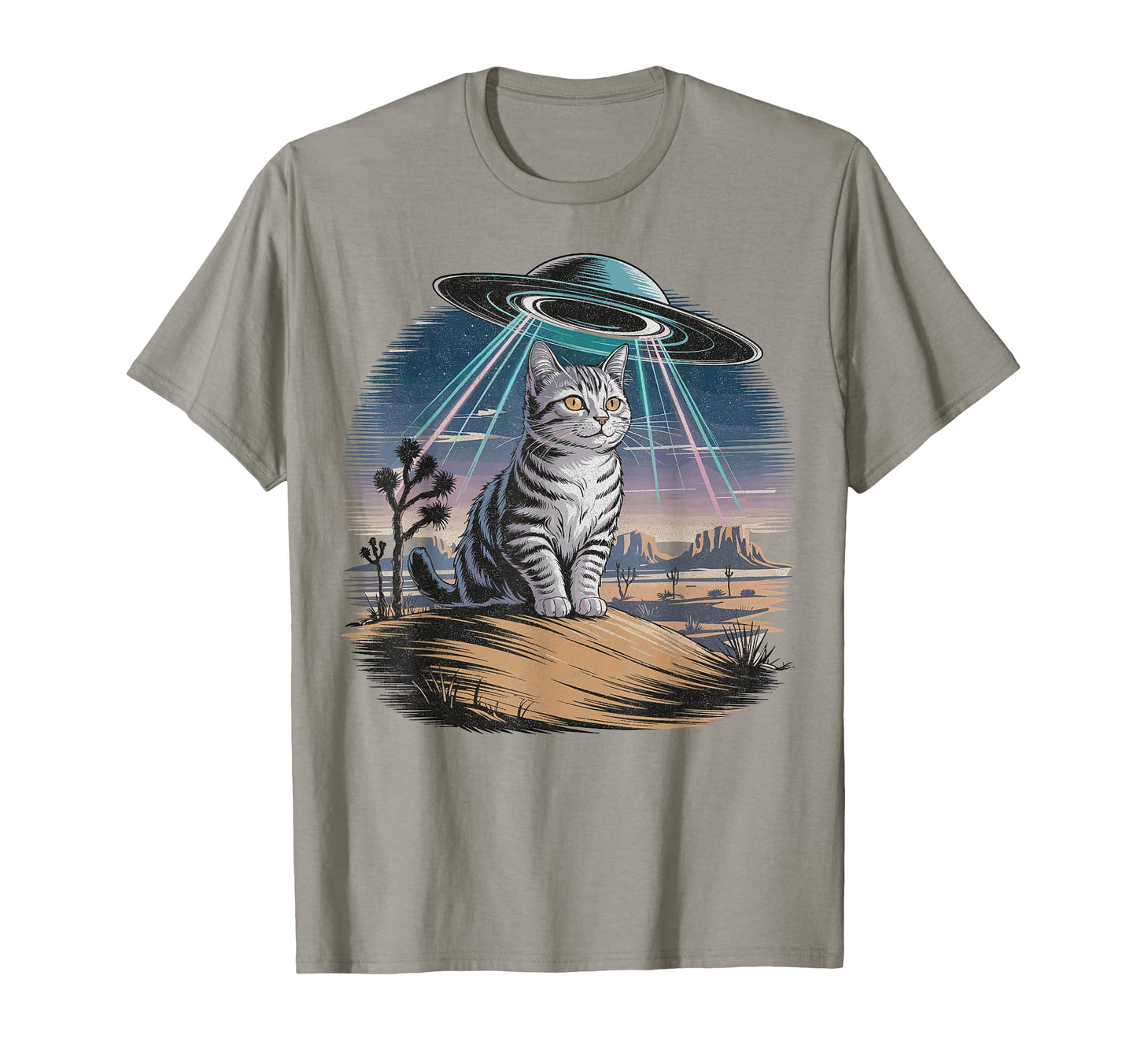 Funny Cat Western Ufo Cowboy Cat T-Shirt - Aesthetic Graphic Men Women - T-Shirt, Sweatshirt, Hoodie