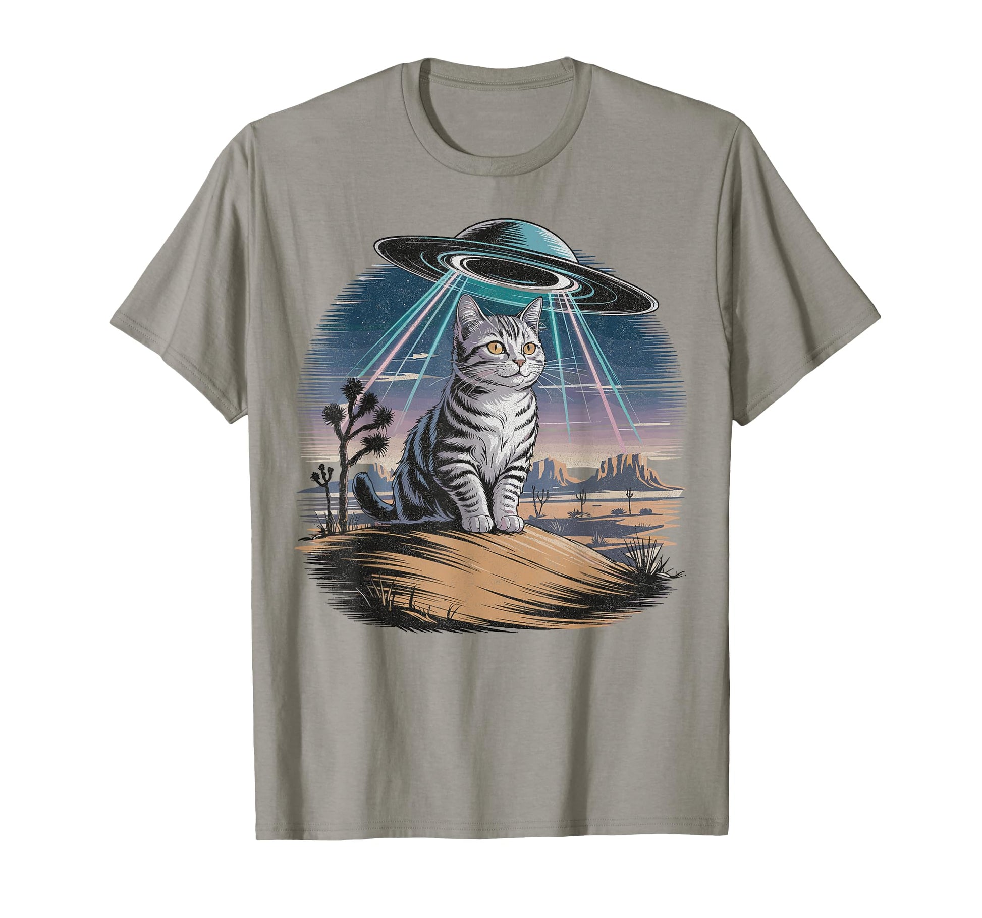 Funny Cat Western Ufo Cowboy Cat T-Shirt - Aesthetic Graphic Men Women - T-Shirt, Sweatshirt, Hoodie