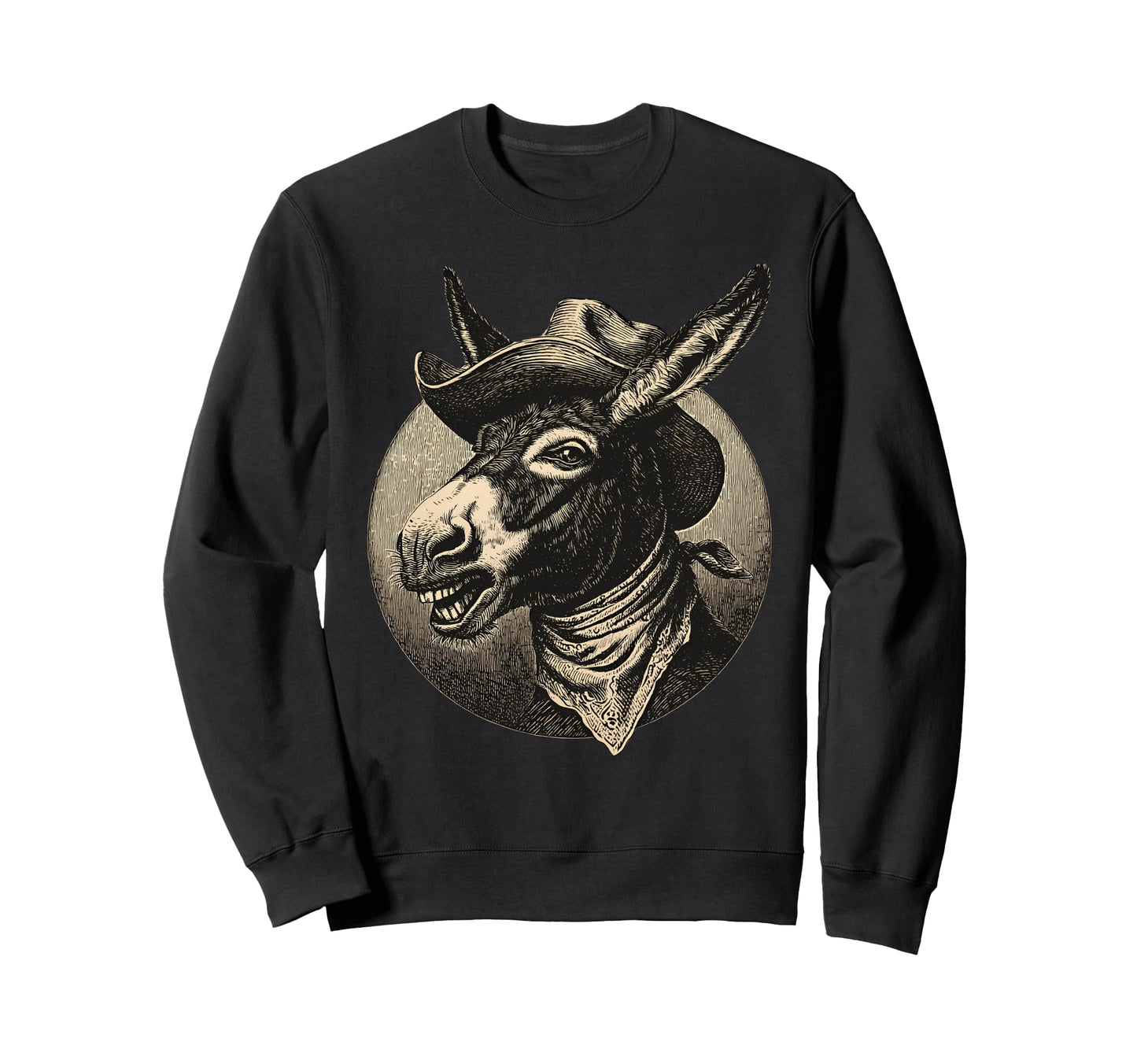 Donkey Cowboy Rodeo Cowgirl Sweatshirt - Minimalist Print Men Women - T-Shirt, Sweatshirt, Hoodie