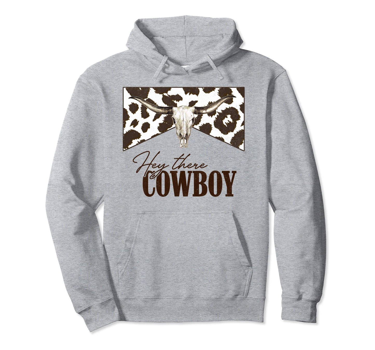 Leopard Bull Skull Western Country Hoodie - Fun Novelty Design Unisex - T-Shirt, Sweatshirt, Hoodie