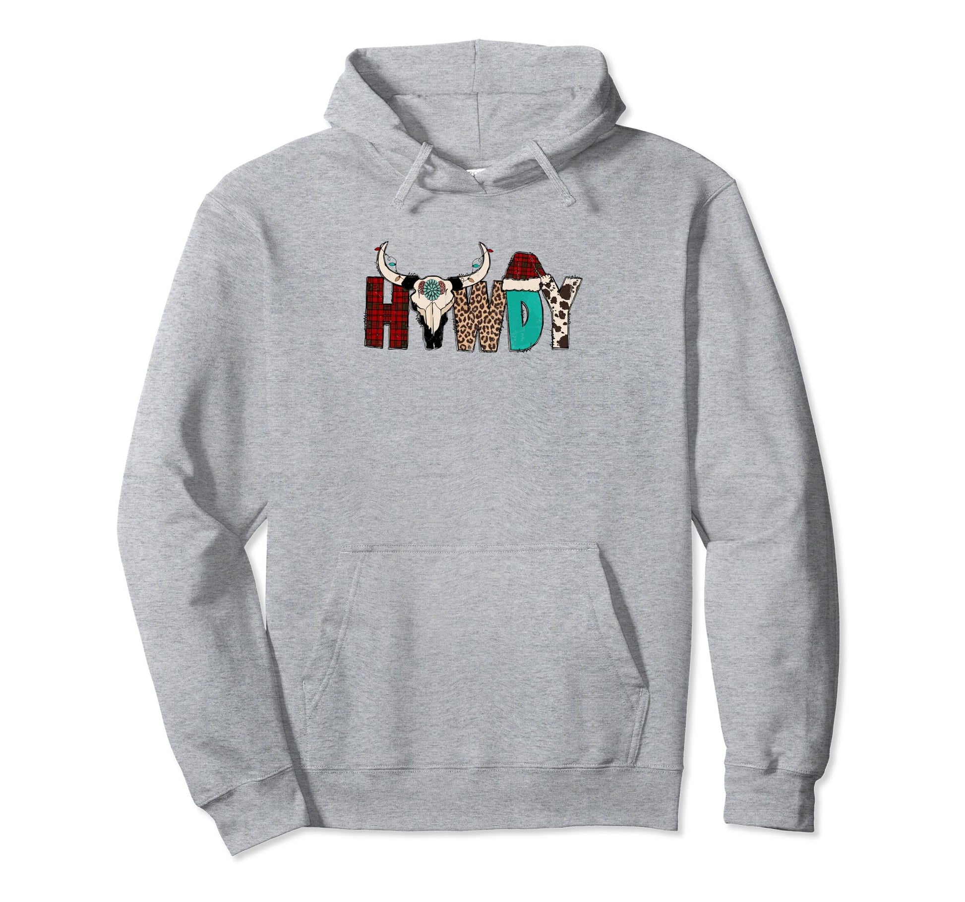Howdy Skull Western Cowboy Hat Hoodie - Casual Everyday Wear Men Women - T-Shirt, Sweatshirt, Hoodie