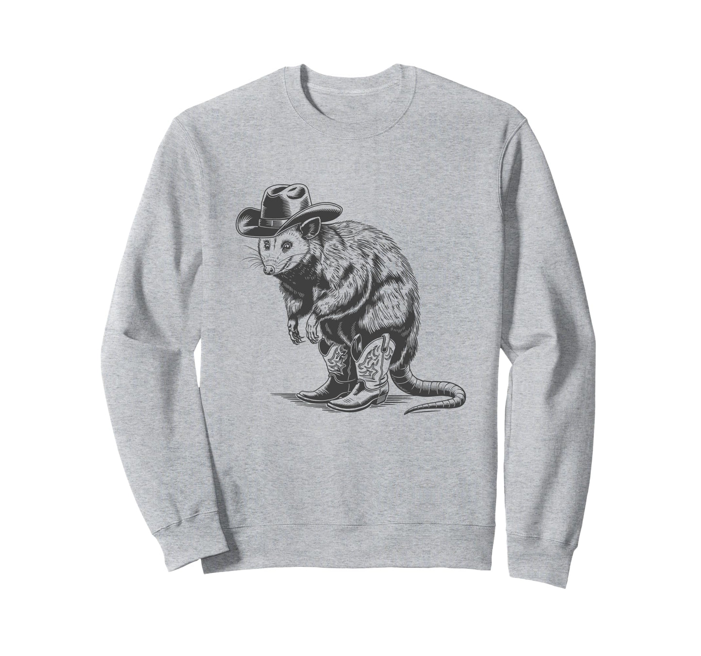 Possum Cowboy Cowgirl Western Sweatshirt - Custom Art Print Men Women - T-Shirt, Sweatshirt, Hoodie