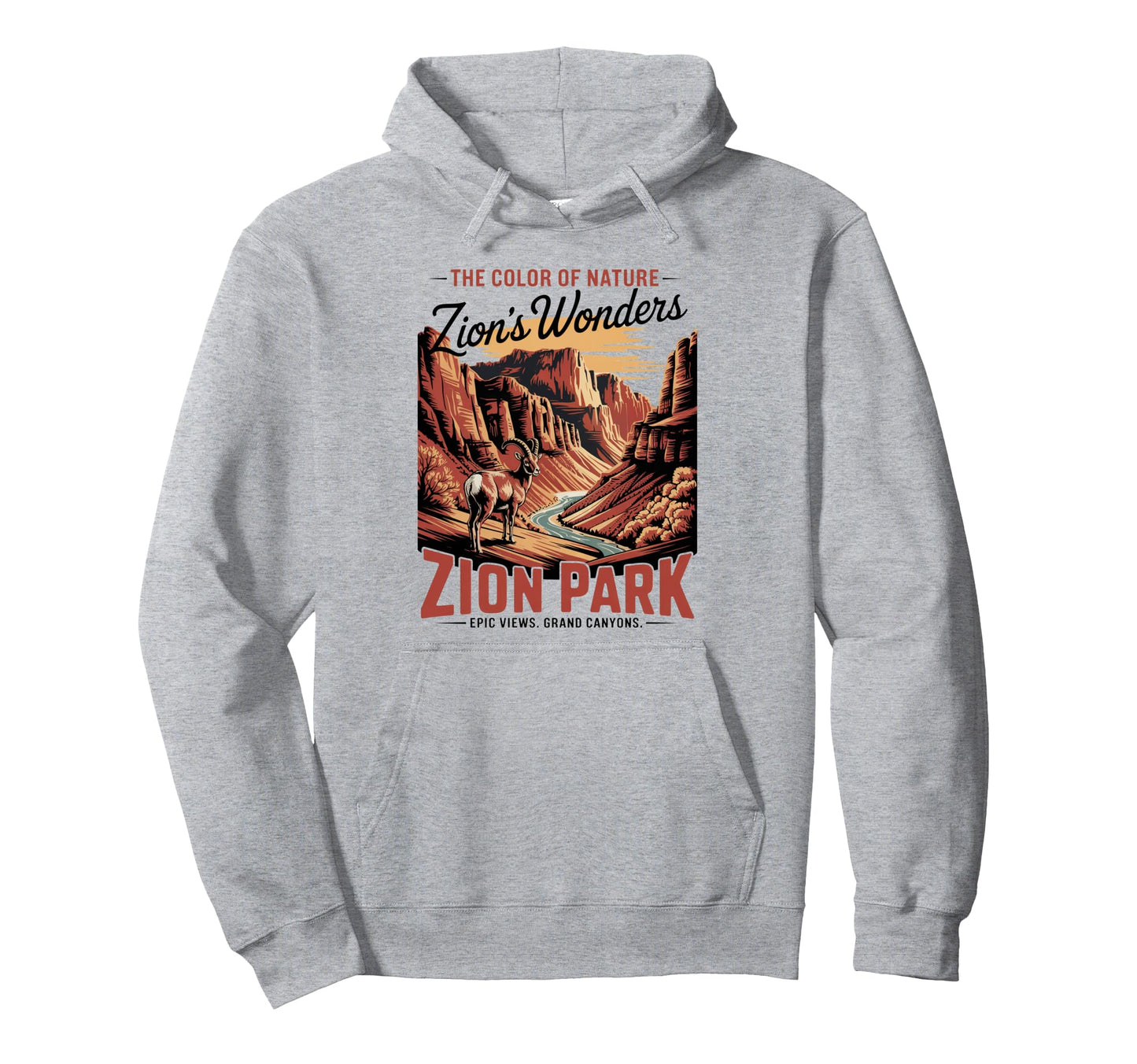 Zion National Park Hiking Hoodie - Aesthetic Graphic for Adults - T-Shirt, Sweatshirt, Hoodie