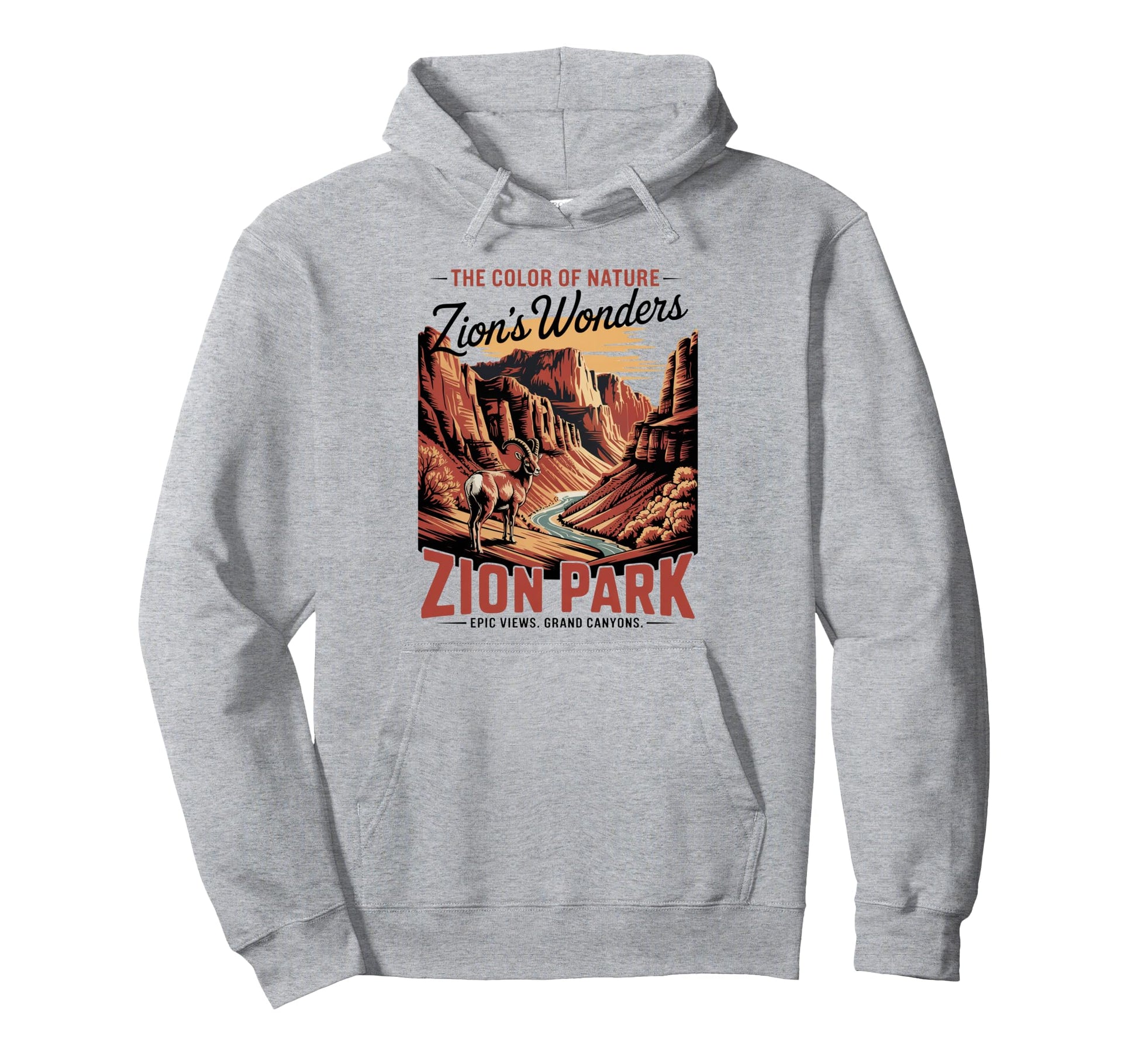 Zion National Park Hiking Hoodie - Aesthetic Graphic for Adults - T-Shirt, Sweatshirt, Hoodie