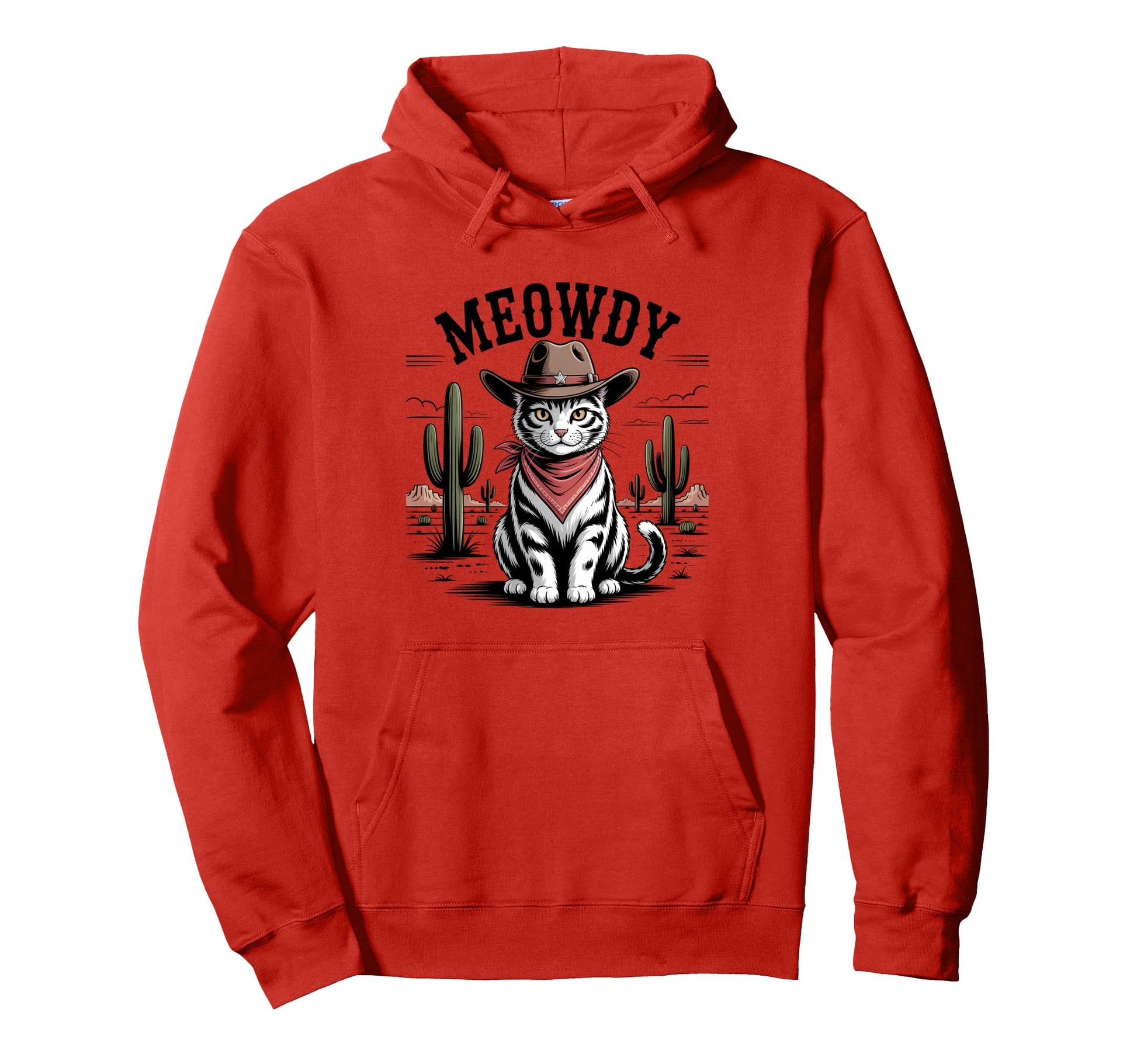 Meowdy Cat Western Country Funny Cowboy Hoodie - Aesthetic Graphic Unisex - T-Shirt, Sweatshirt, Hoodie