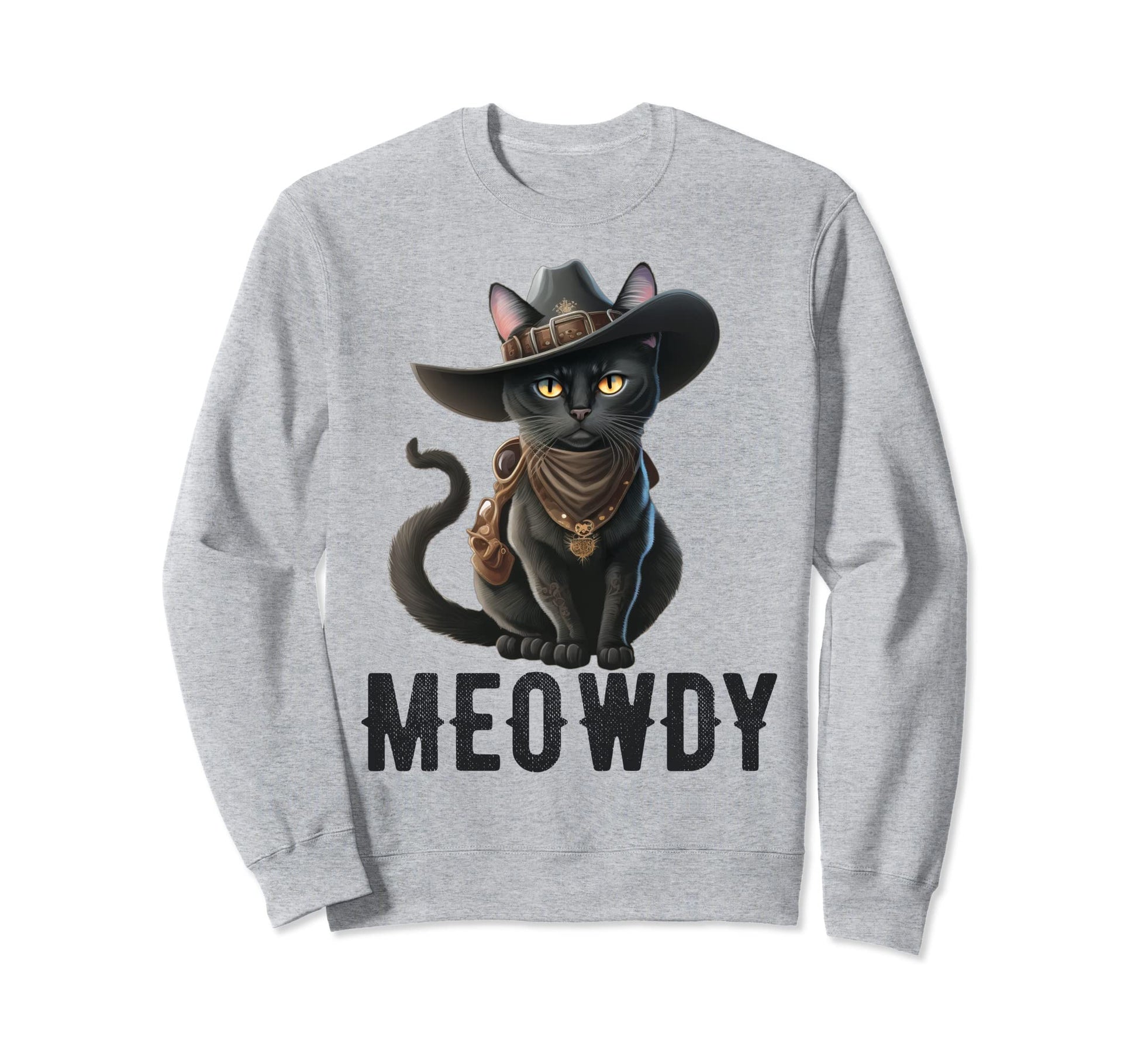 Meowdy Funny Cat Country Music Kitten Sweatshirt - Custom Art Print Unisex - T-Shirt, Sweatshirt, Hoodie