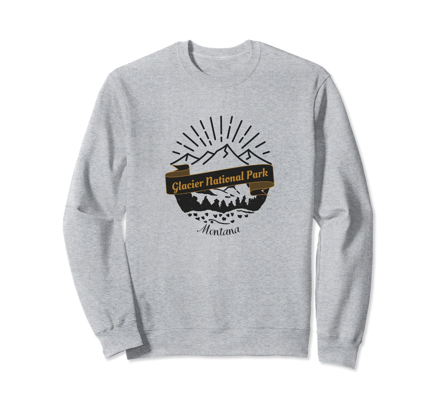 Glacier National Park Vacation Souvenir Sweatshirt - Unique Graphic Unisex - T-Shirt, Sweatshirt, Hoodie