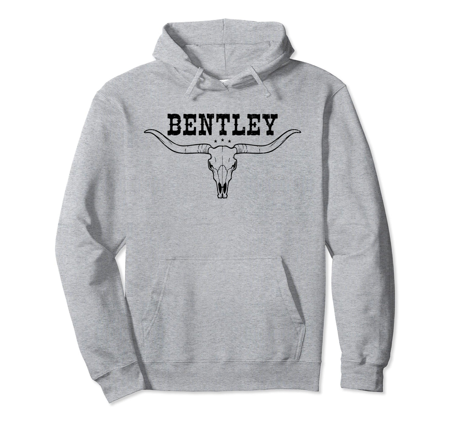 Bentley Bull Skull Longhorn Southern Hoodie - Novelty Apparel for Adults - T-Shirt, Sweatshirt, Hoodie