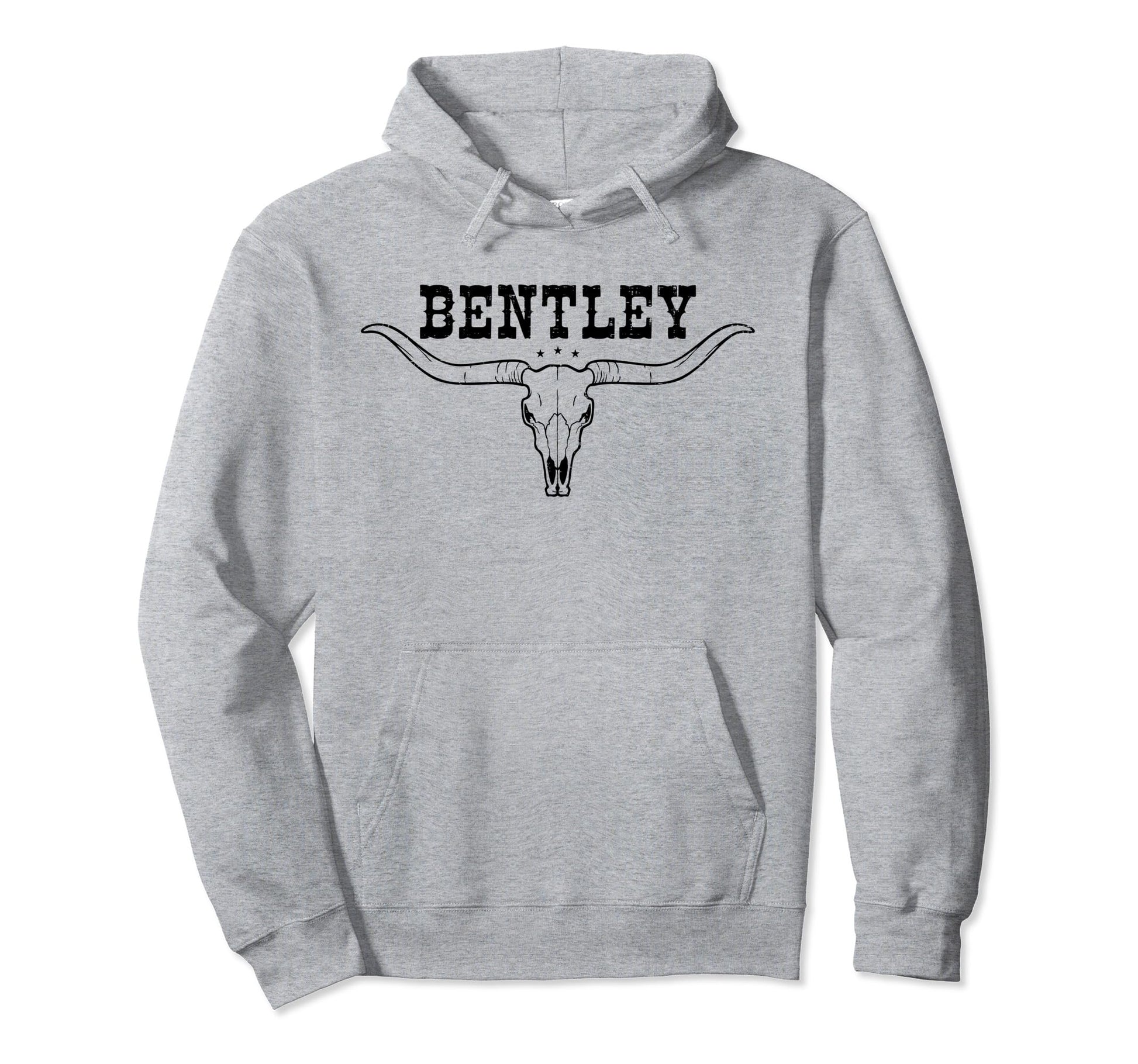 Bentley Bull Skull Longhorn Southern Hoodie - Novelty Apparel for Adults - T-Shirt, Sweatshirt, Hoodie