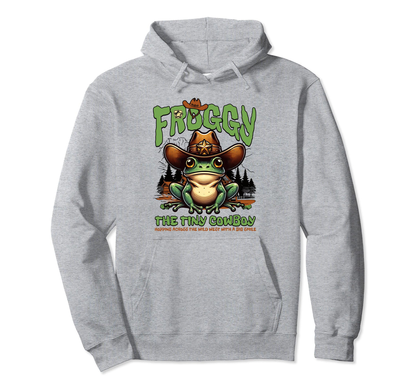 Froggy Sheriff Frog Cowboy Old West Hoodie - Fun Novelty Design Unisex - T-Shirt, Sweatshirt, Hoodie