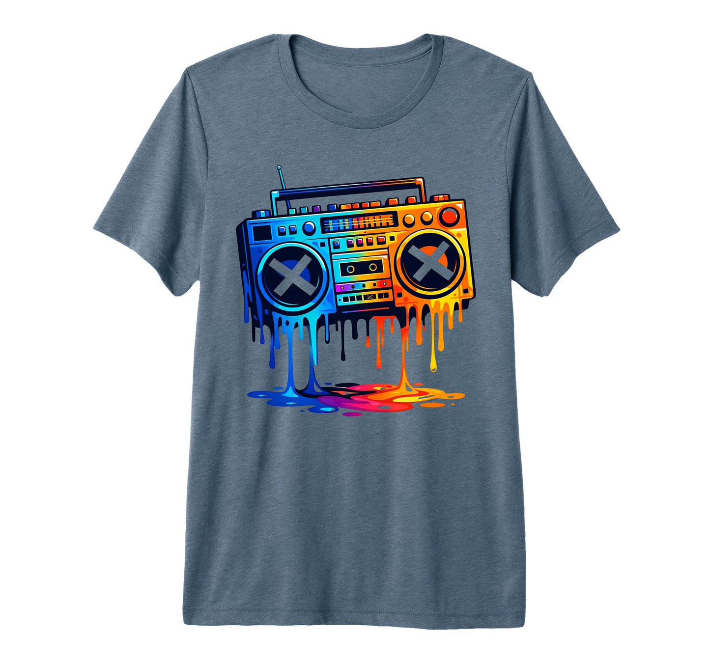 Dripping Paint Boombox 80S 90S Old T-Shirt - Unique Graphic Men Women - T-Shirt, Sweatshirt, Hoodie