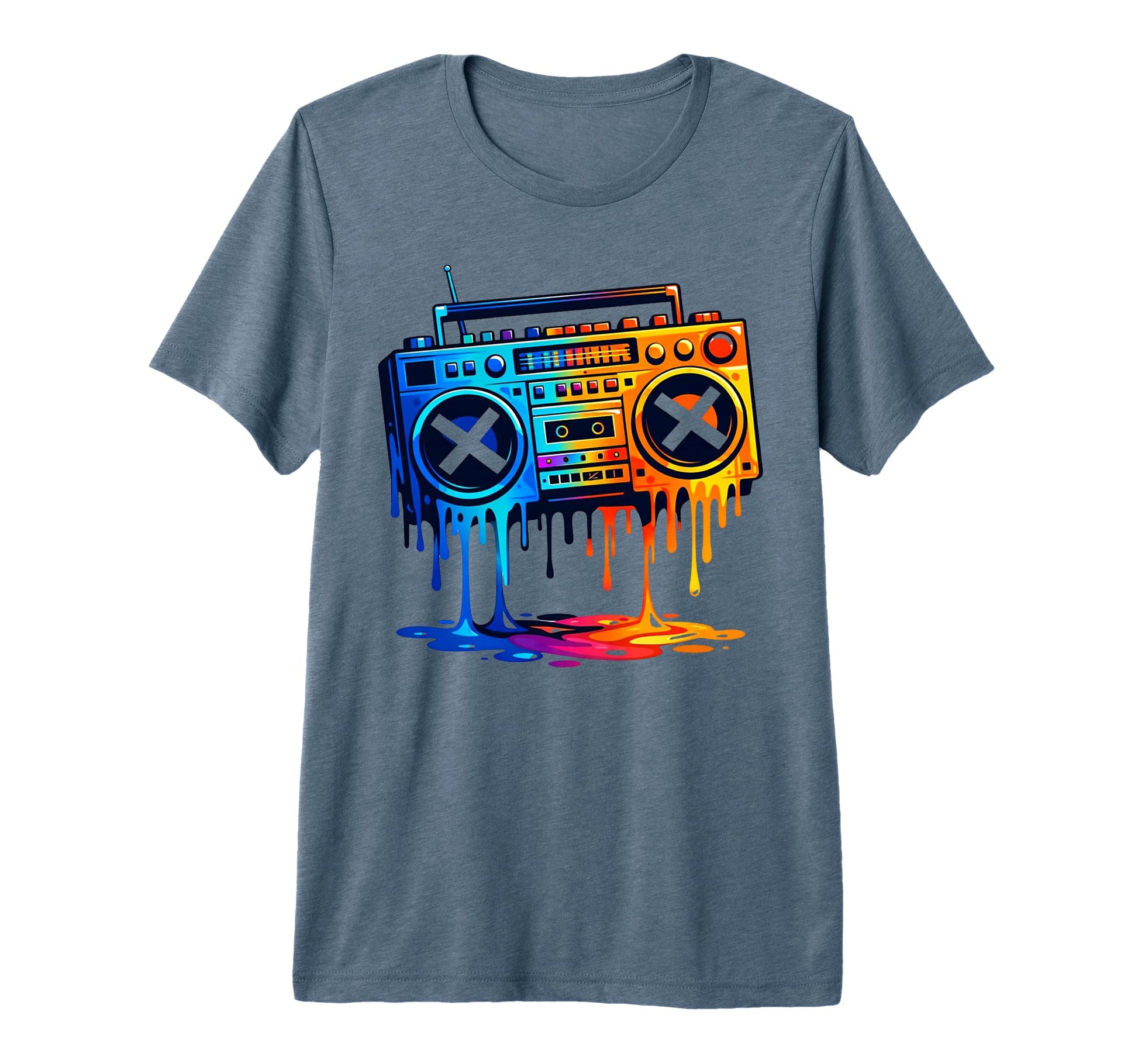Dripping Paint Boombox 80S 90S Old T-Shirt - Unique Graphic Men Women - T-Shirt, Sweatshirt, Hoodie