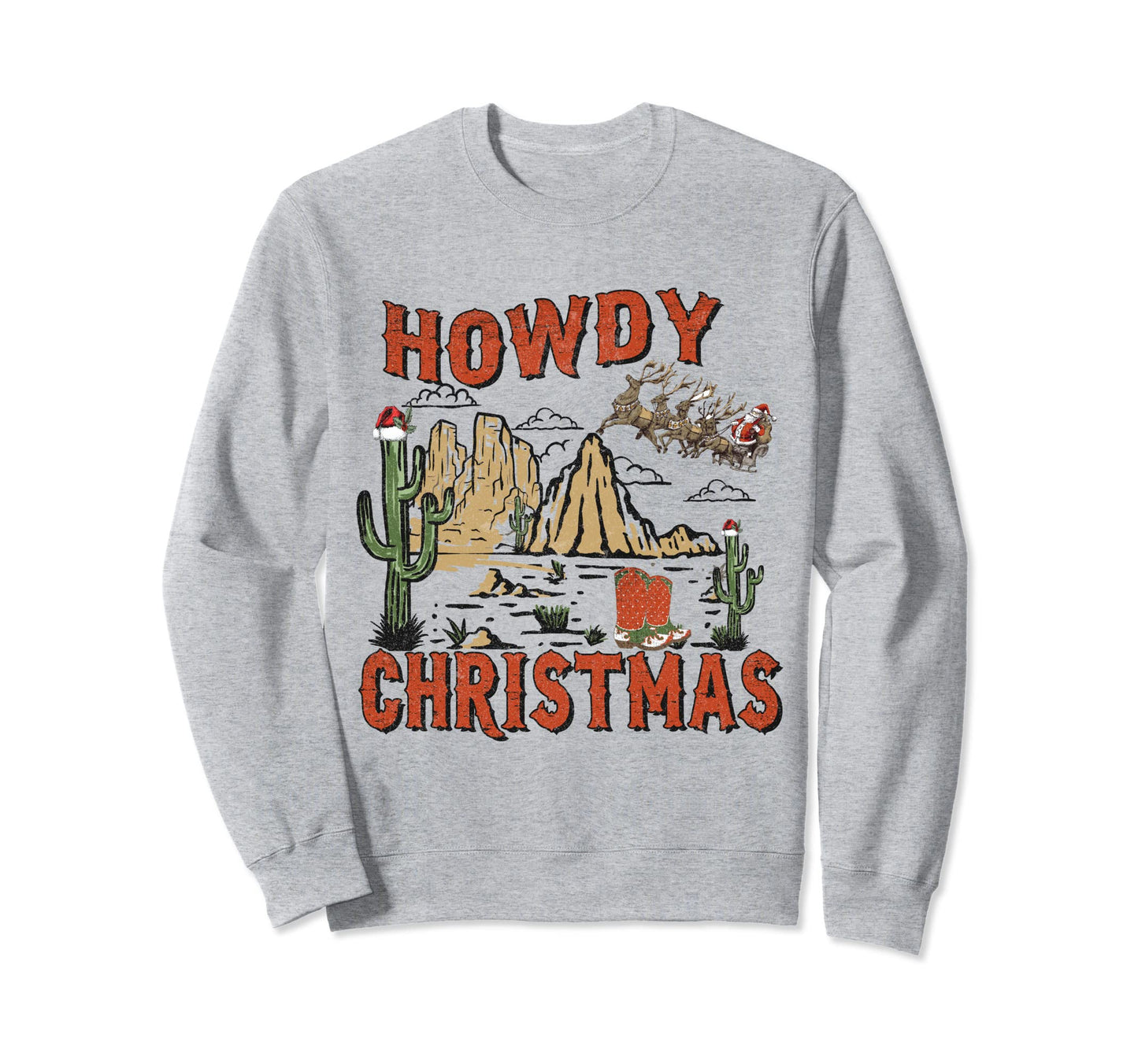 Howdy Holiday Western Cowboy Sweatshirt - Aesthetic Graphic Men Women - T-Shirt, Sweatshirt, Hoodie
