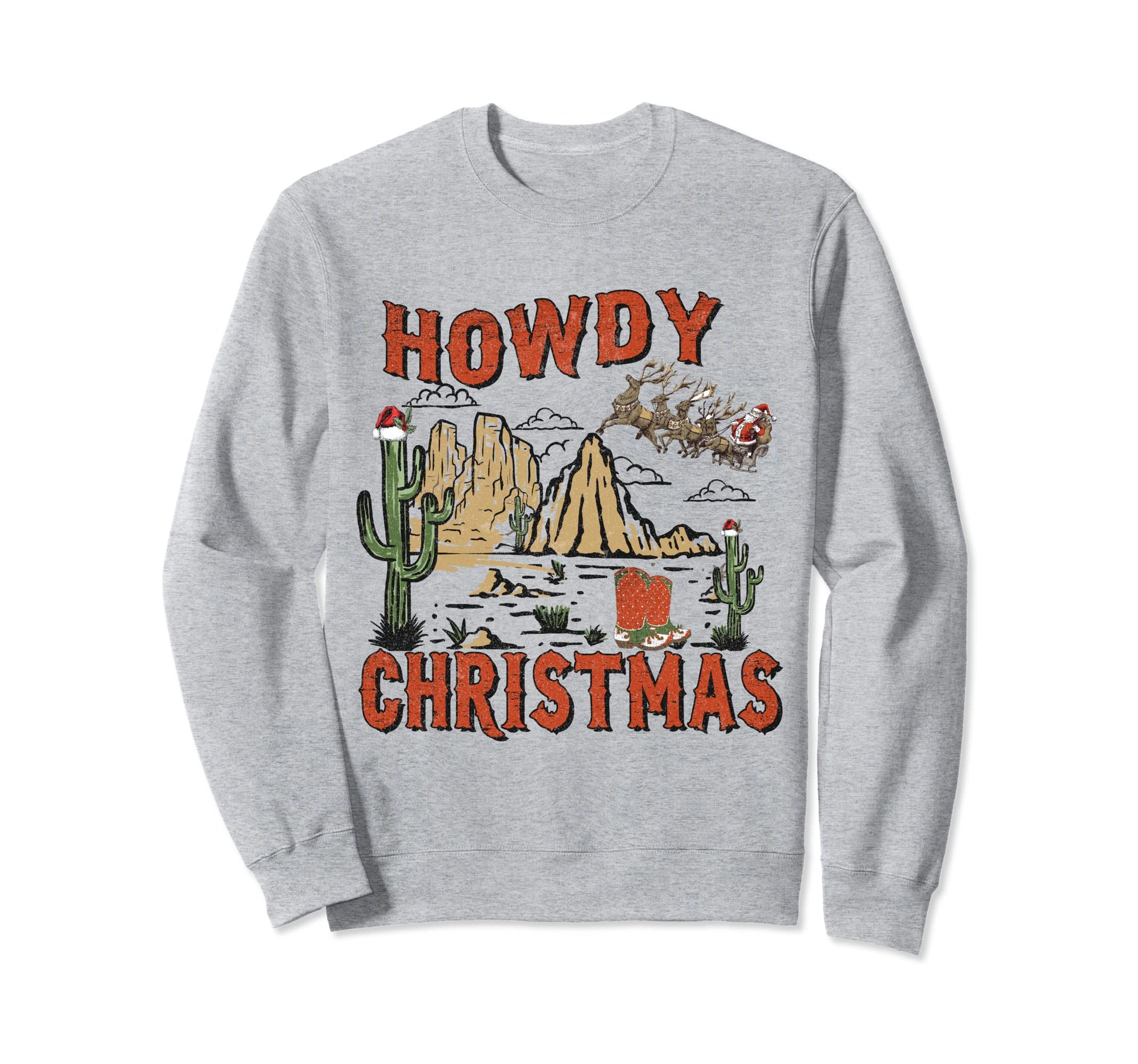 Howdy Holiday Western Cowboy Sweatshirt - Aesthetic Graphic Men Women - T-Shirt, Sweatshirt, Hoodie