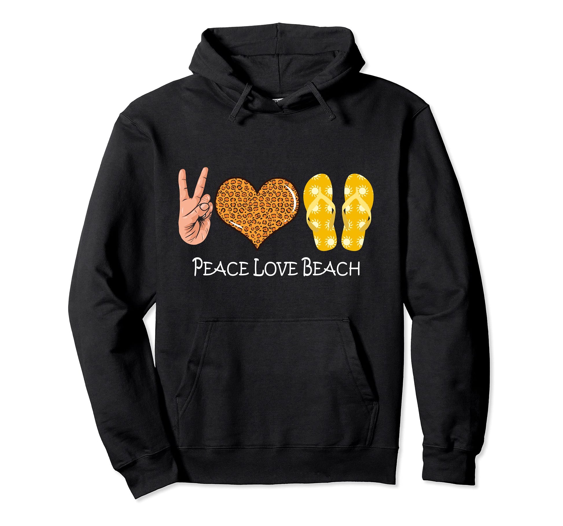 Peace Love Beach Flip Flops Summer Peace Hoodie - Graphic Print Men Women - T-Shirt, Sweatshirt, Hoodie
