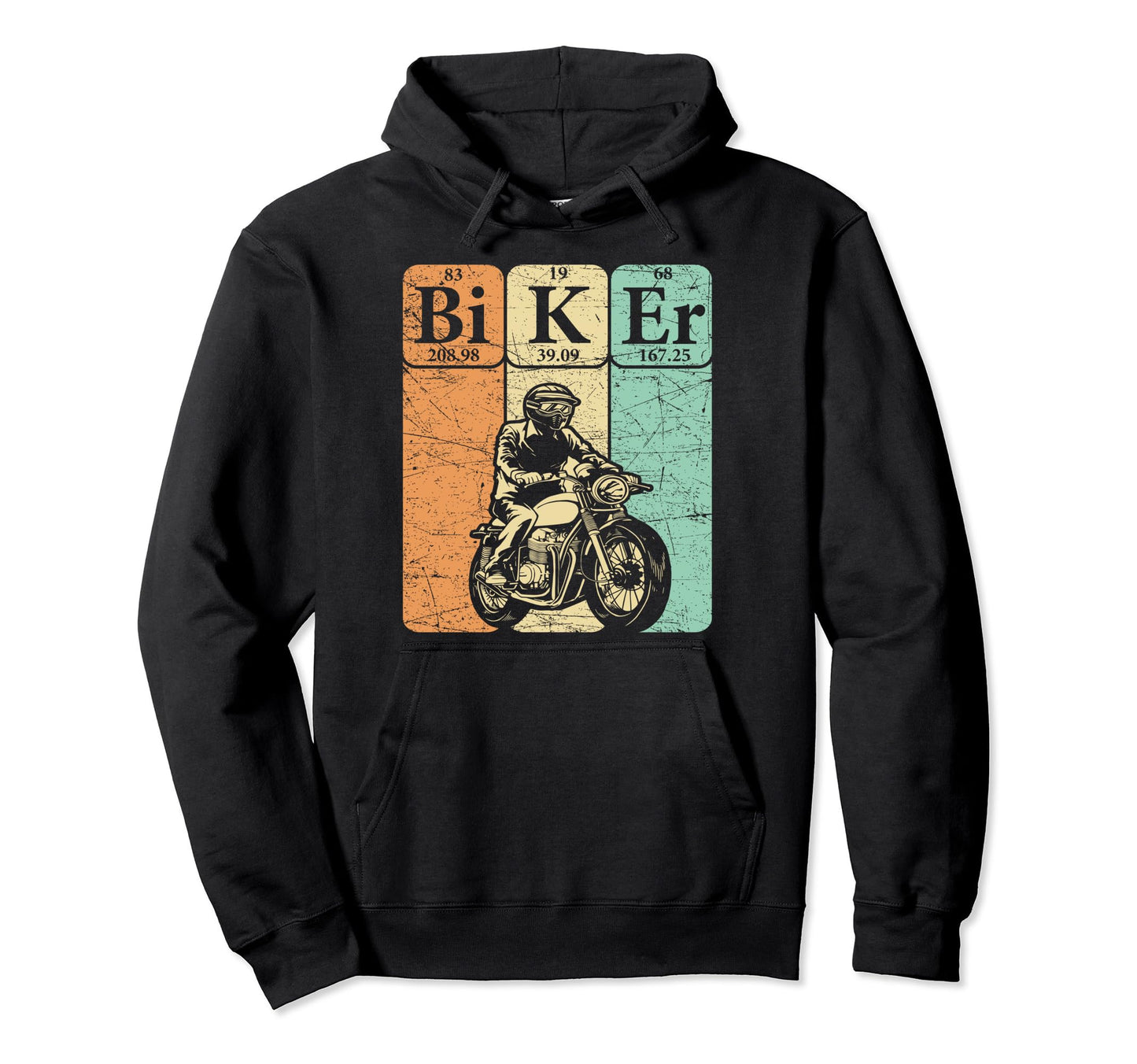 Biker Periodic Table Elements Motorcycle Hoodie - Custom Art Print Unisex - T-Shirt, Sweatshirt, Hoodie
