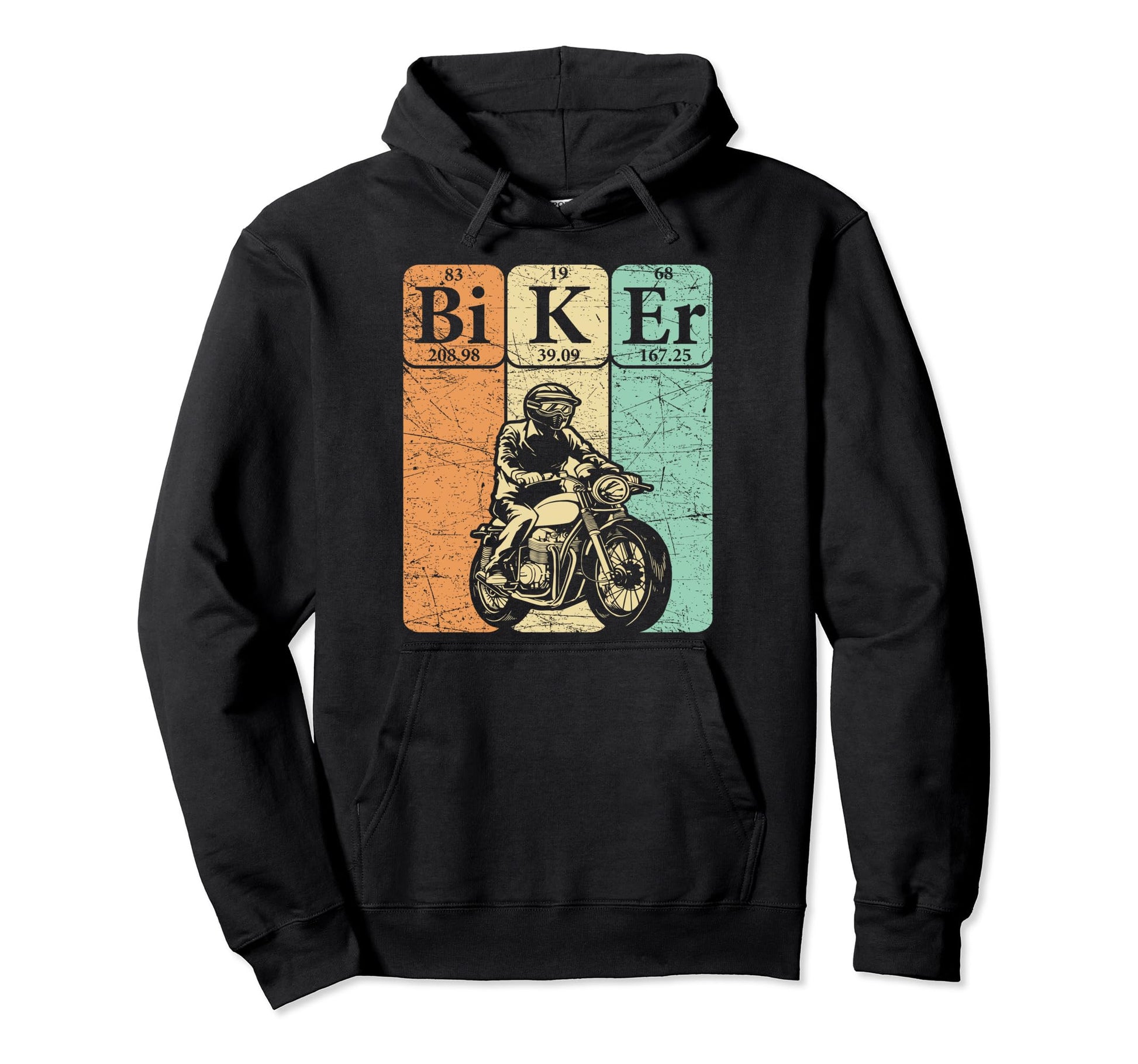 Biker Periodic Table Elements Motorcycle Hoodie - Custom Art Print Unisex - T-Shirt, Sweatshirt, Hoodie
