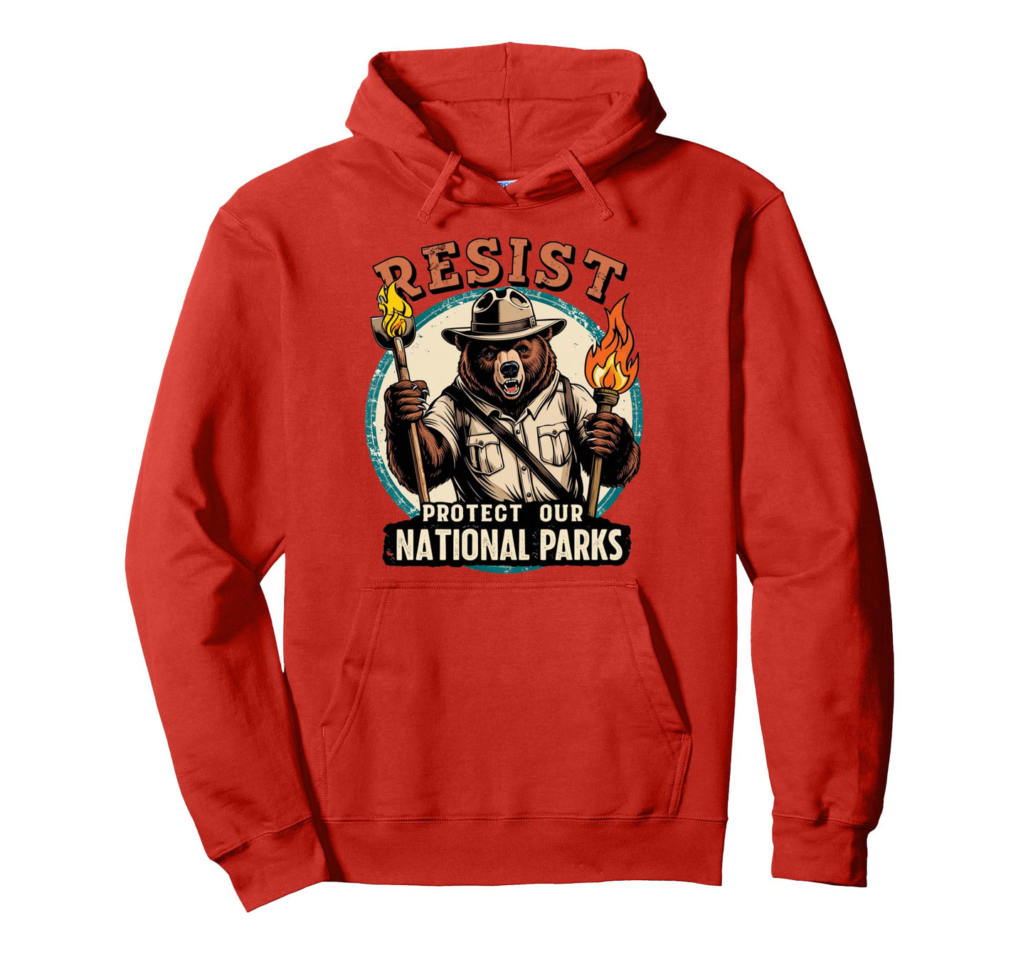 Protect Our National Parks Resist Bear Hoodie - Aesthetic Graphic Men Women - T-Shirt, Sweatshirt, Hoodie