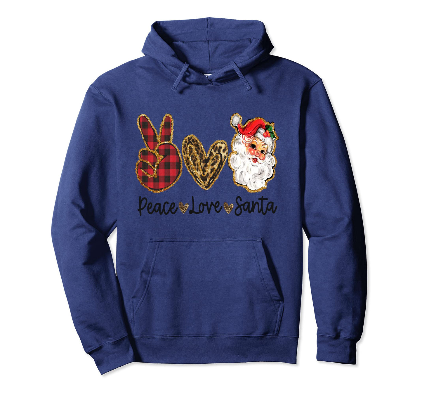 Peace Love Santa Hoodie - Graphic Print Men Women - T-Shirt, Sweatshirt, Hoodie