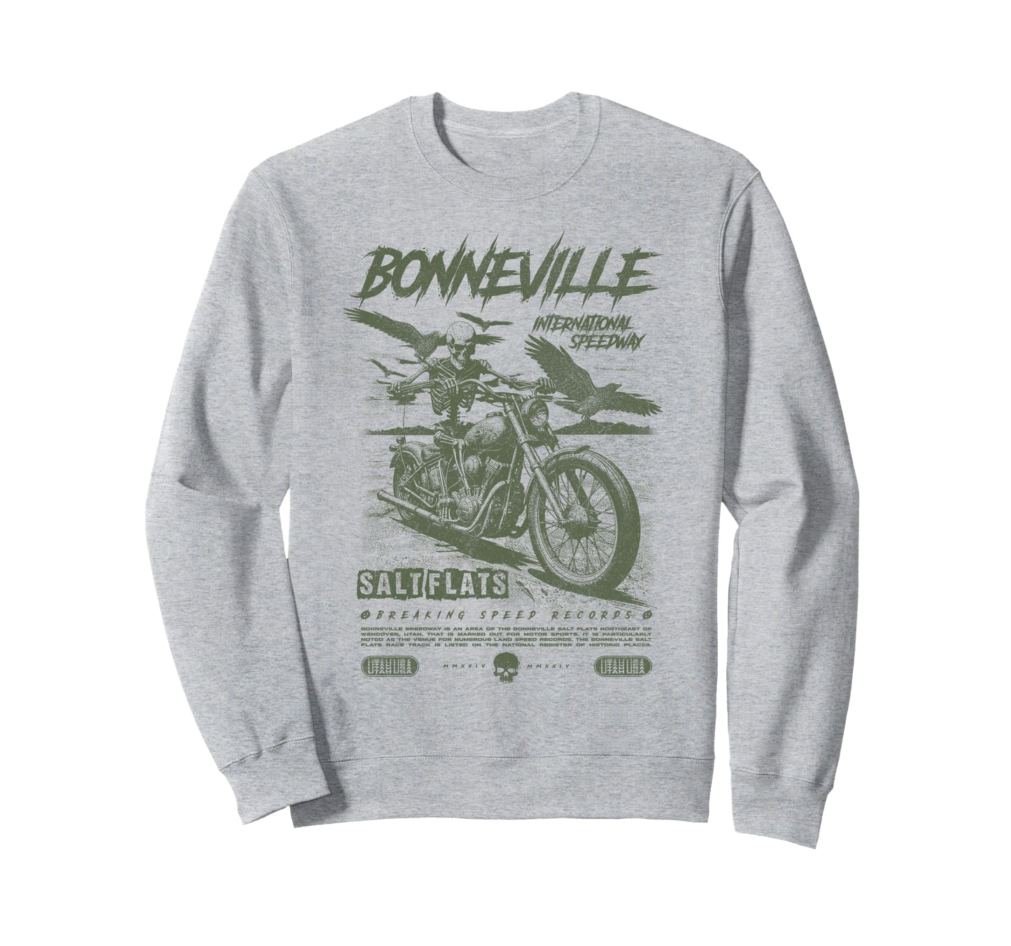 Bonneville Salt Flats Motorcycle Sweatshirt - Minimalist Print Men Women - T-Shirt, Sweatshirt, Hoodie