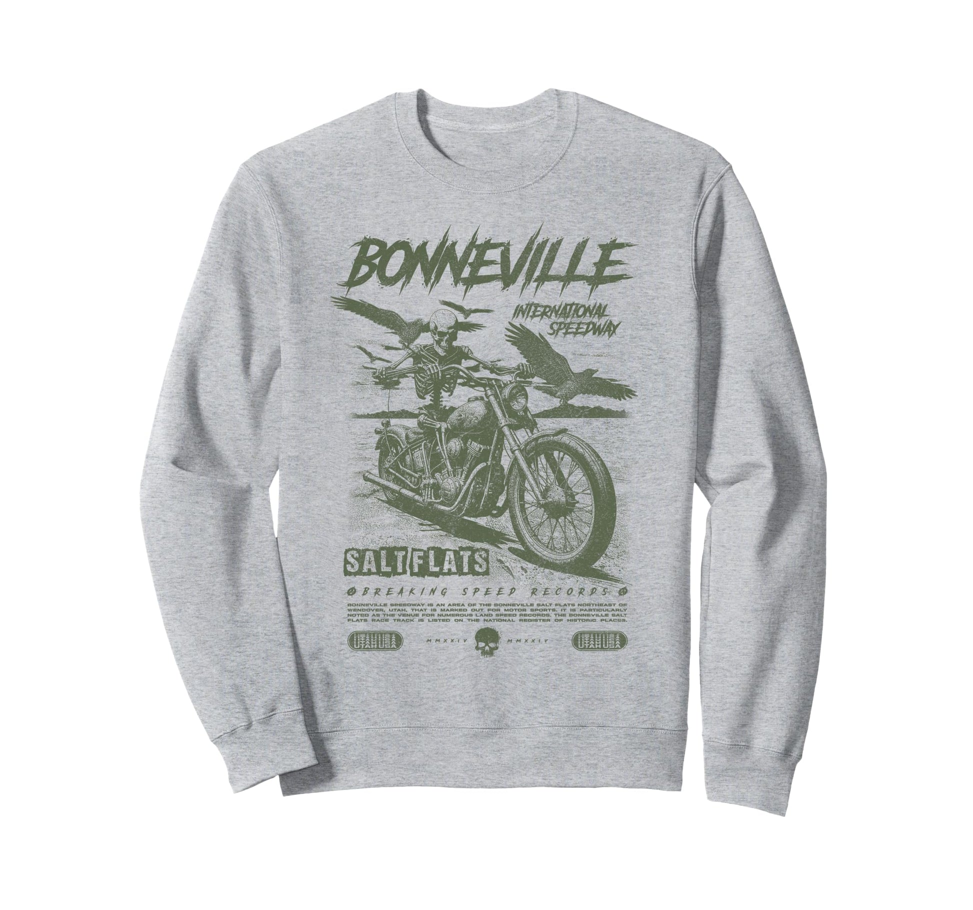 Bonneville Salt Flats Motorcycle Sweatshirt - Minimalist Print Men Women - T-Shirt, Sweatshirt, Hoodie