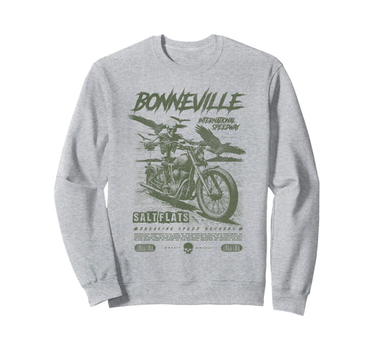 Bonneville Salt Flats Motorcycle Sweatshirt - Minimalist Print Men Women - T-Shirt, Sweatshirt, Hoodie