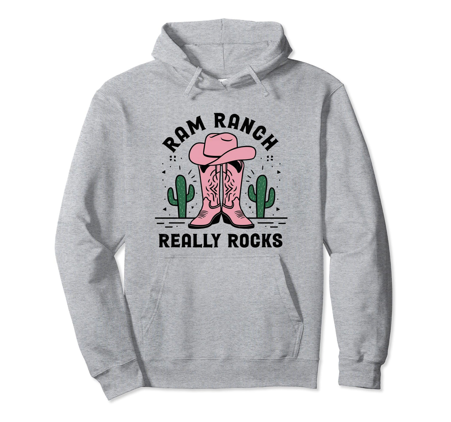 Ram Ranch Really Rocks Cowboy Hat Western Hoodie - Novelty Apparel Unisex - T-Shirt, Sweatshirt, Hoodie