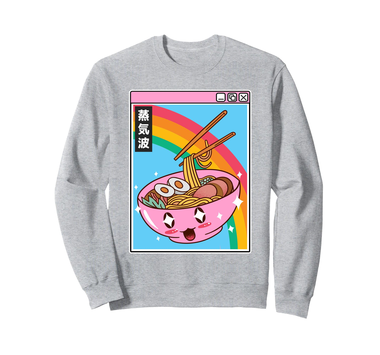 Happy Ramen Bowl Digital Japan Otaku Sweatshirt - Trendy Graphic Men Women - T-Shirt, Sweatshirt, Hoodie