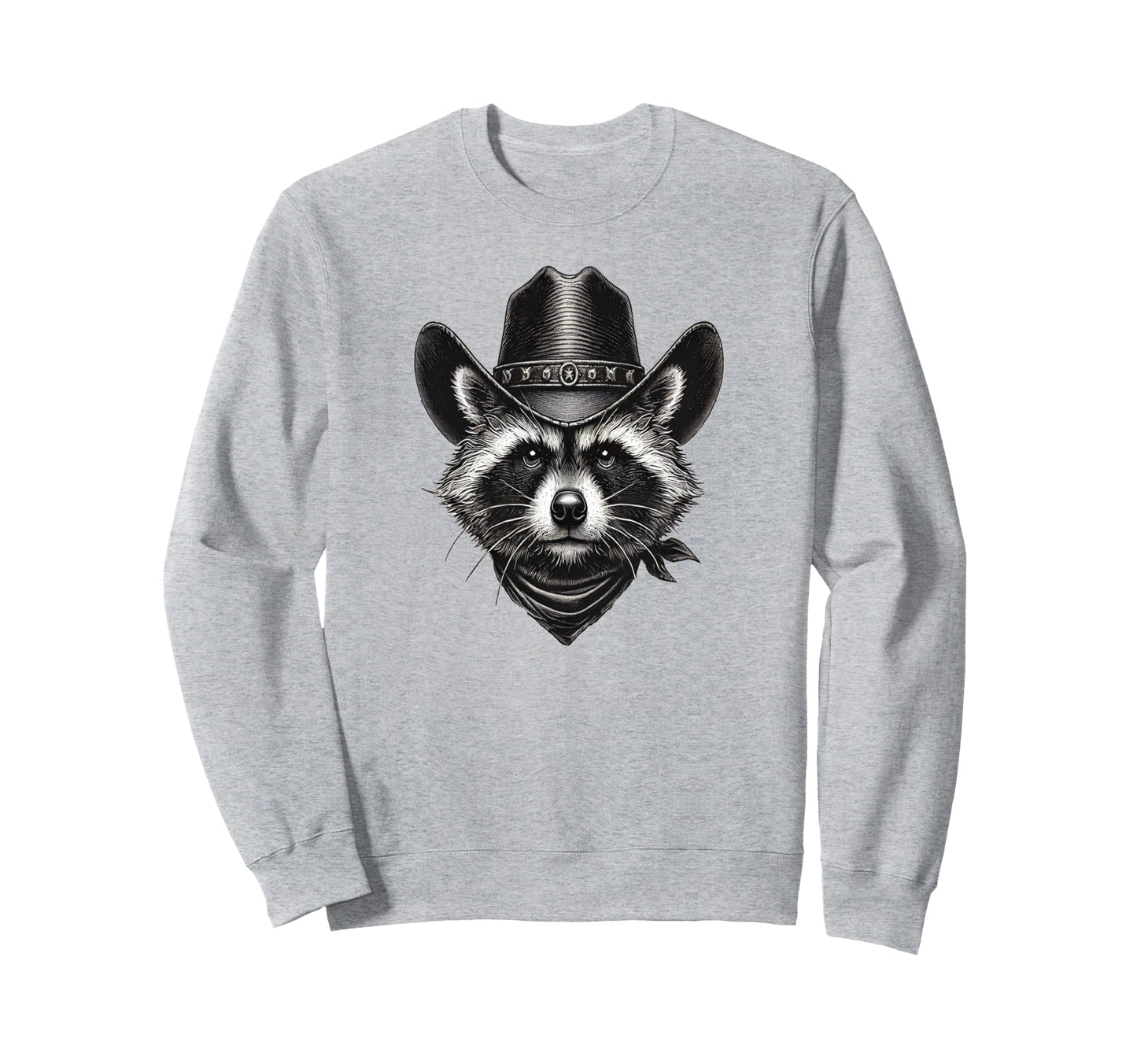 Racoon Cowboy Cowgirl Wearing Sweatshirt - Casual Everyday Wear Men Women - T-Shirt, Sweatshirt, Hoodie