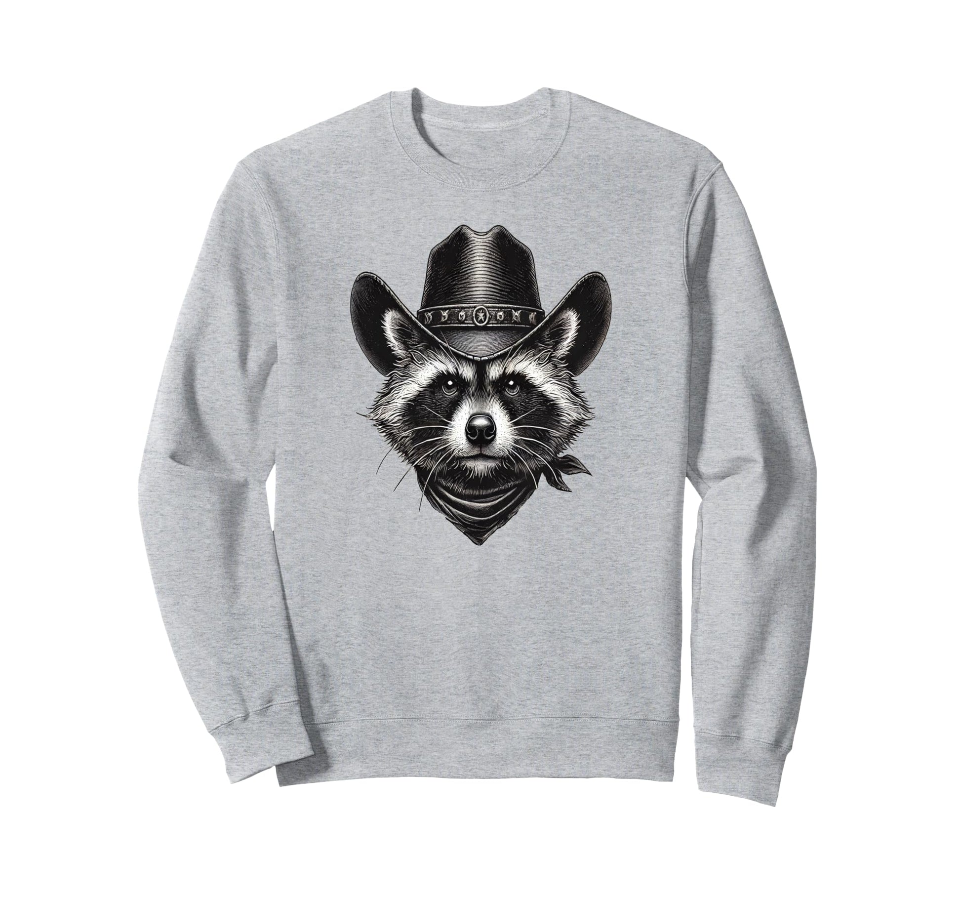 Racoon Cowboy Cowgirl Wearing Sweatshirt - Casual Everyday Wear Men Women - T-Shirt, Sweatshirt, Hoodie