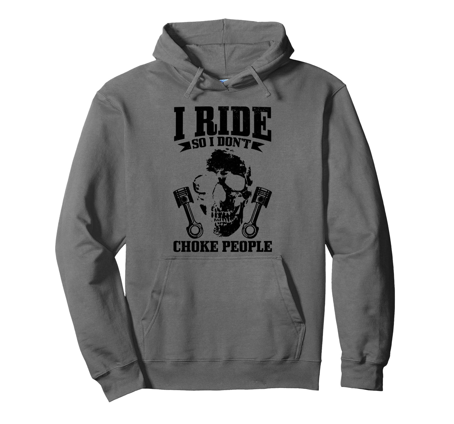Biker Skull Motorcycle Funny Biker Hoodie - Fun Novelty Design for Adults - T-Shirt, Sweatshirt, Hoodie