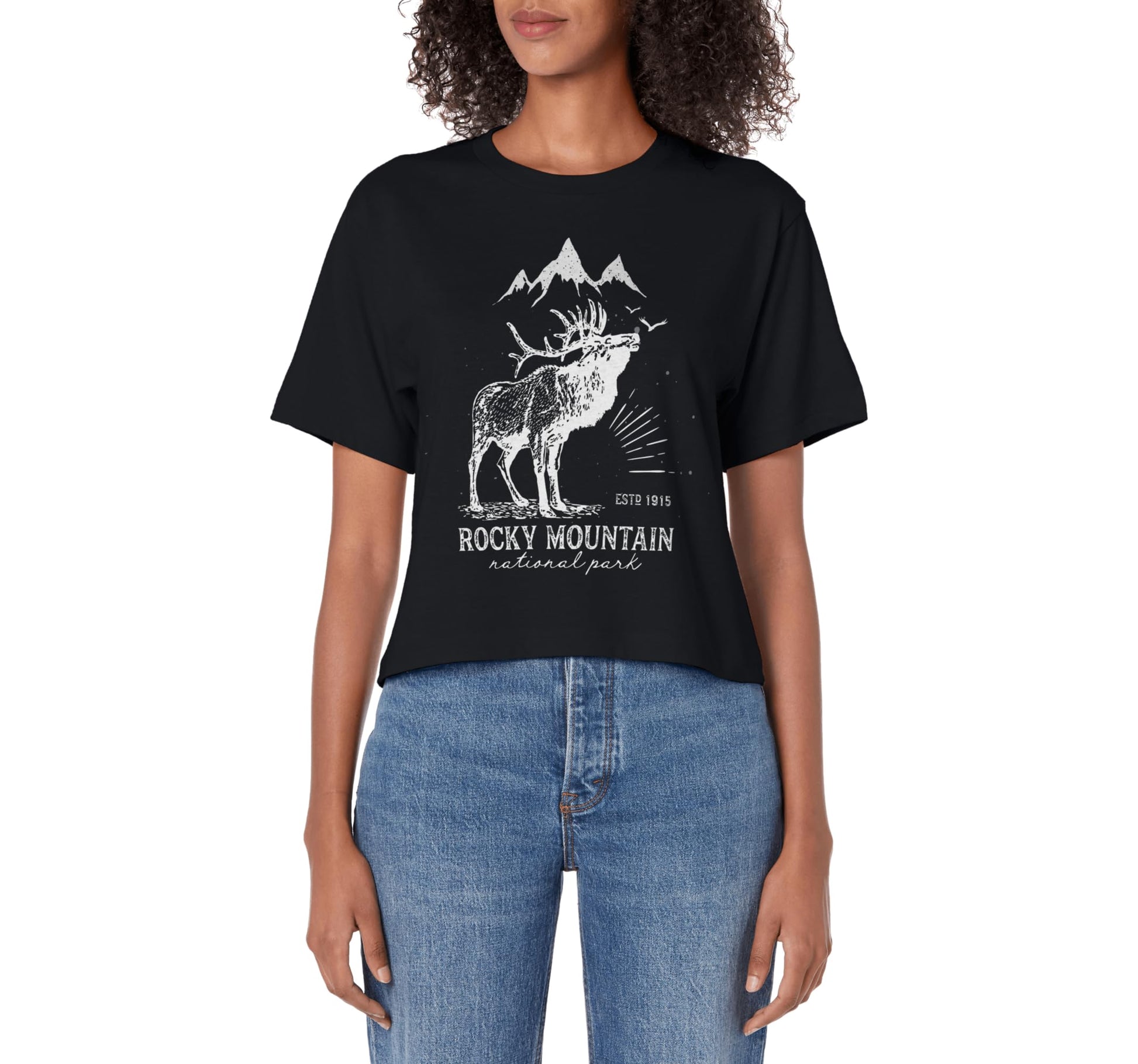 Rocky Mountain National Park Colorado Elk Hoodie - Minimalist Print Unisex - T-Shirt, Sweatshirt, Hoodie