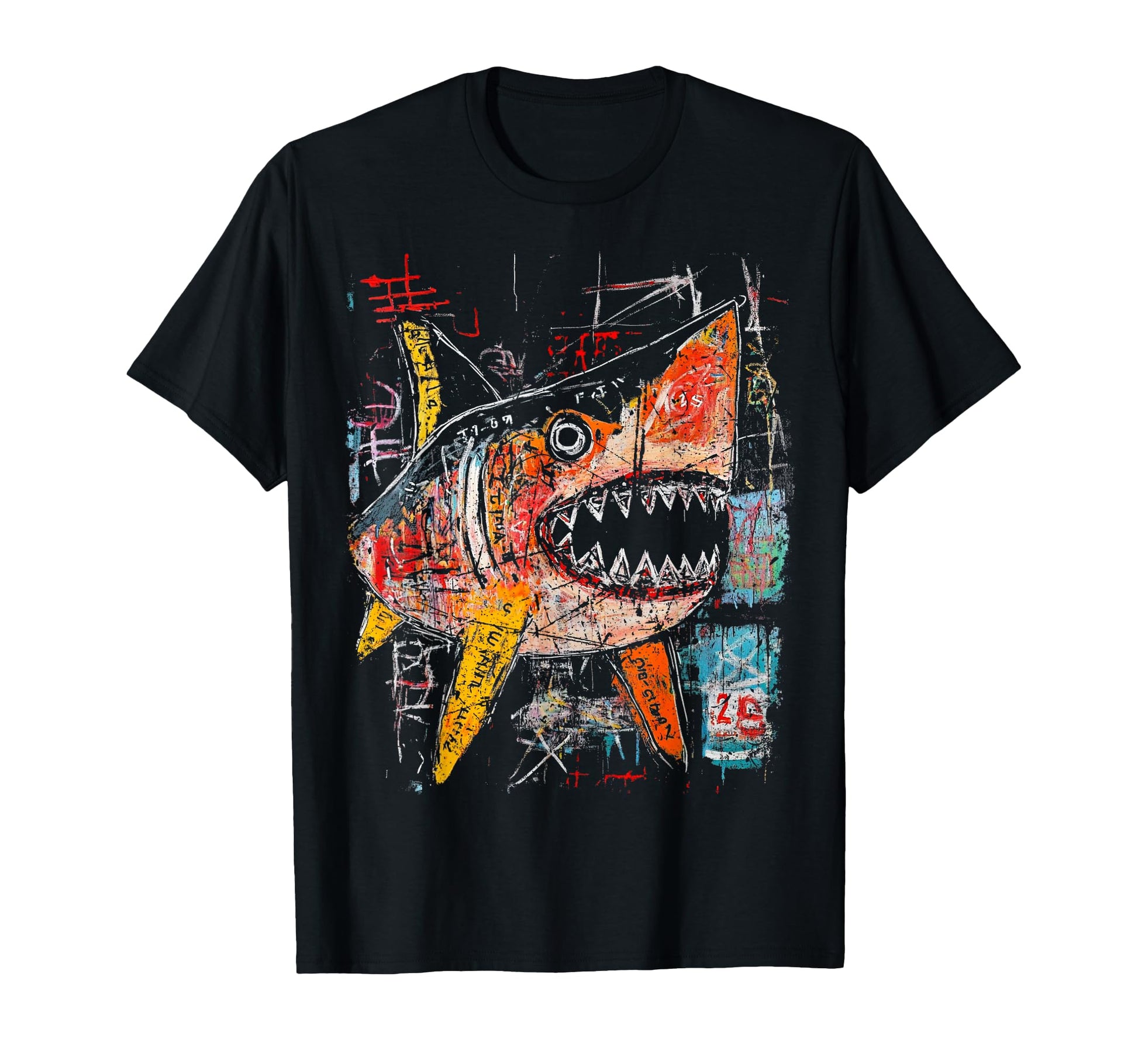 Pop Art Shark 90S Graffiti T-Shirt - Fun Novelty Design Men Women - T-Shirt, Sweatshirt, Hoodie
