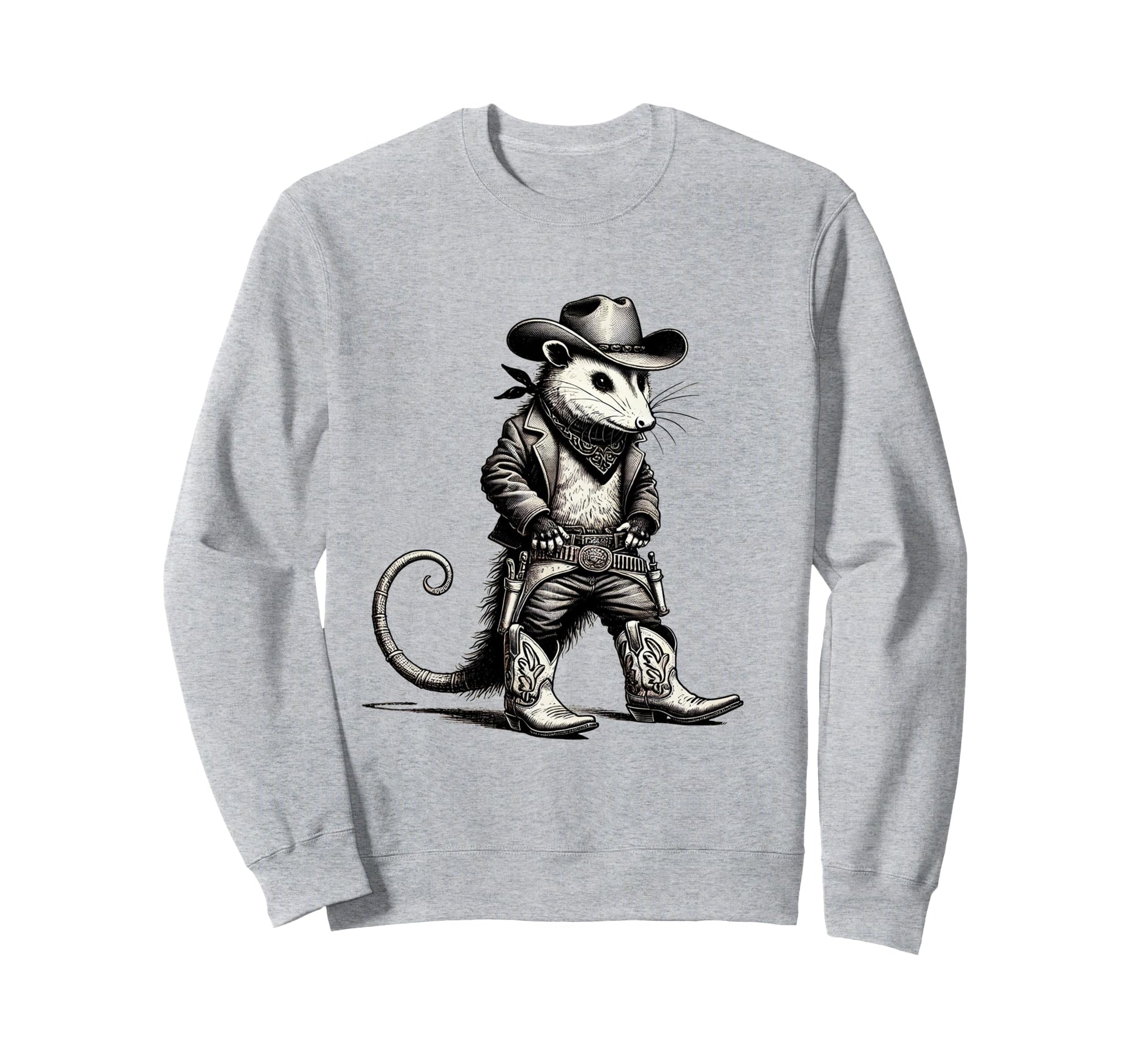 Cowboy Opossum Cowgirl Possum Western Sweatshirt - Custom Art Print Unisex - T-Shirt, Sweatshirt, Hoodie