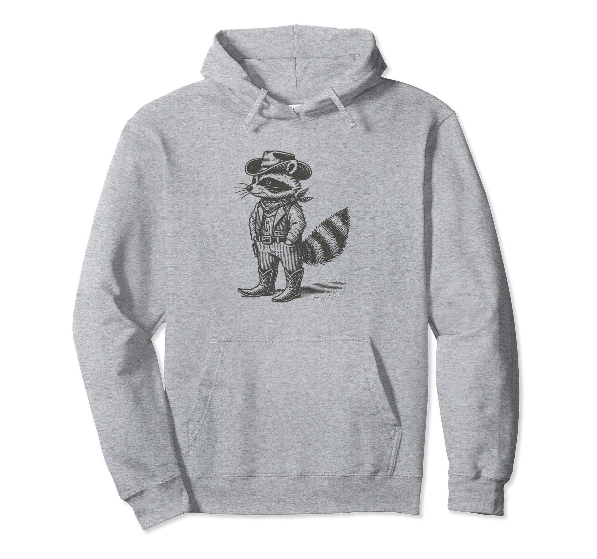 Cowboy Racoon Funny Western 90S Hoodie - Fun Novelty Design Unisex - T-Shirt, Sweatshirt, Hoodie