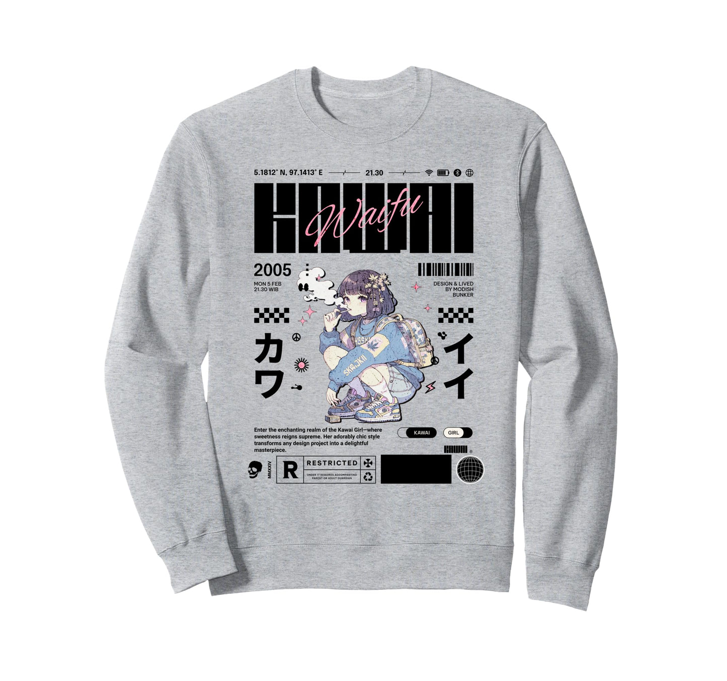 Japanese Aesthetic Vaporwave Urban Sweatshirt - Streetwear Style Men Women - T-Shirt, Sweatshirt, Hoodie