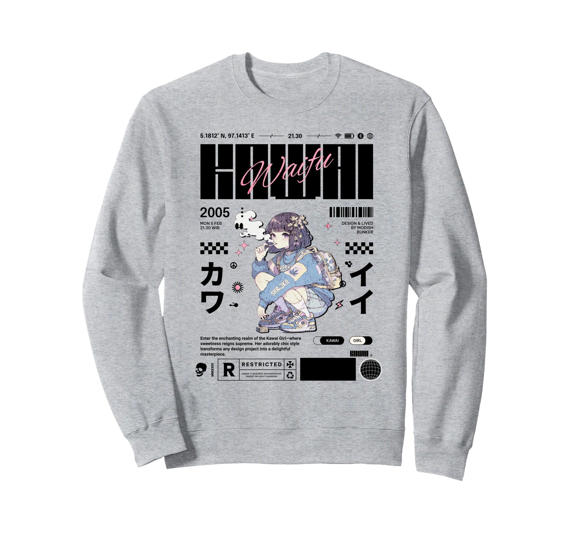 Japanese Aesthetic Vaporwave Urban Sweatshirt - Streetwear Style Men Women - T-Shirt, Sweatshirt, Hoodie