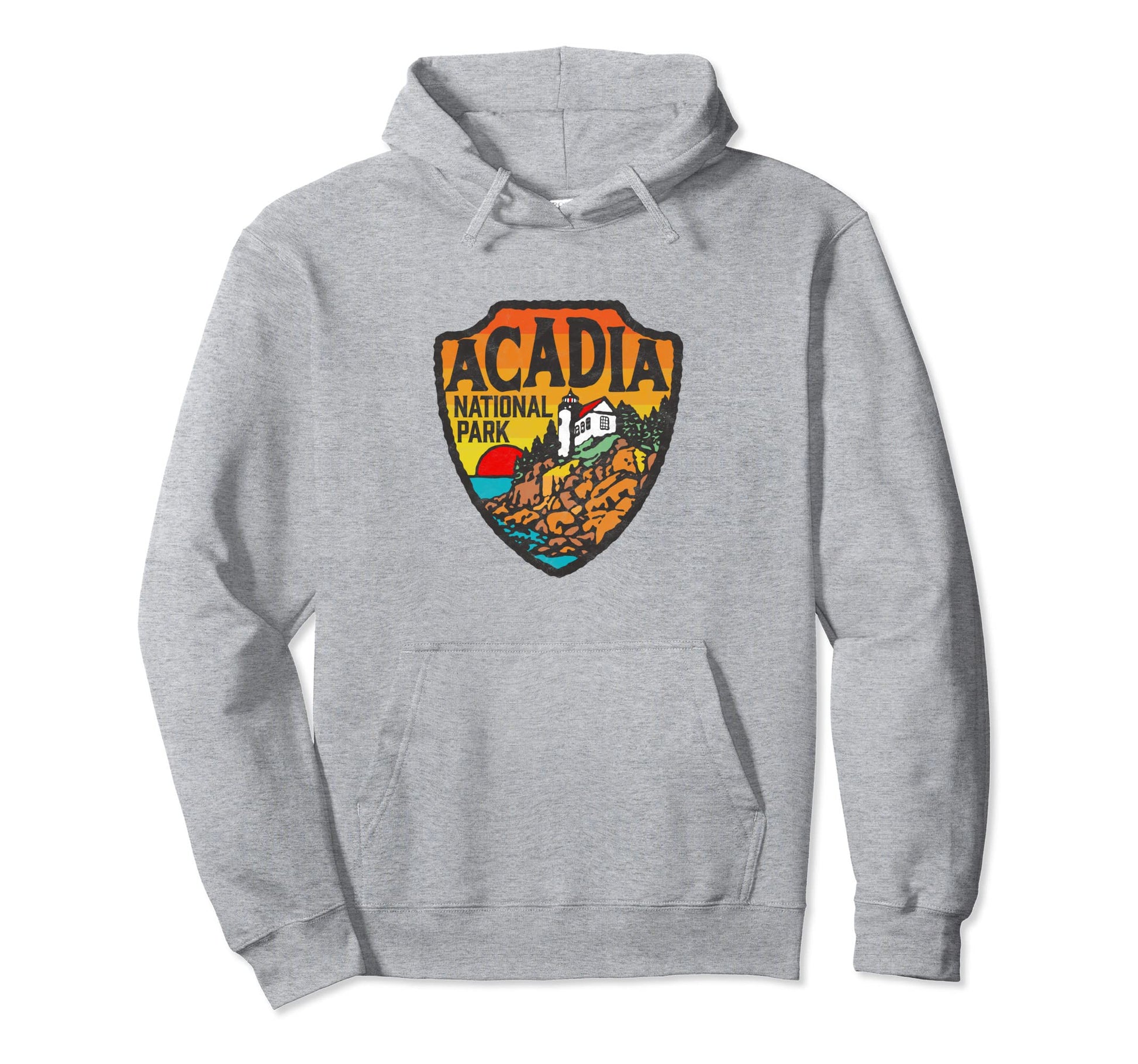 Acadia National Park Maine Lighthouse Hoodie - Unique Graphic Men Women - T-Shirt, Sweatshirt, Hoodie