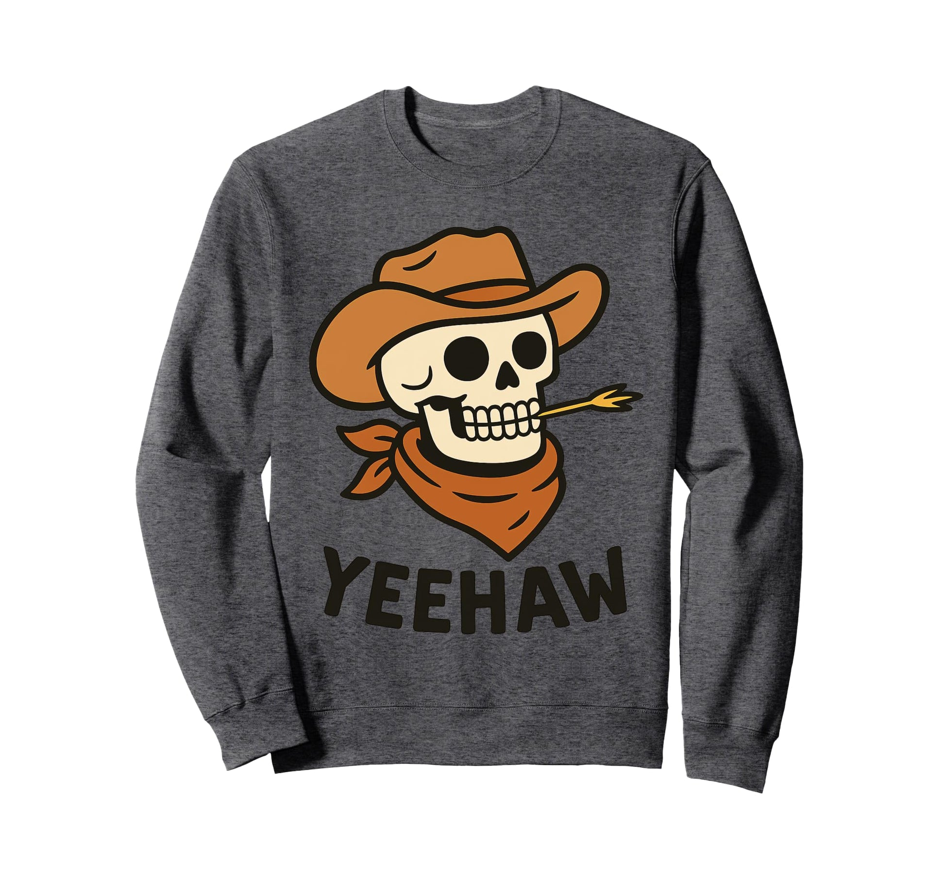 Yeehaw Cowboy Skeleton Western Sweatshirt - Aesthetic Graphic Unisex - T-Shirt, Sweatshirt, Hoodie