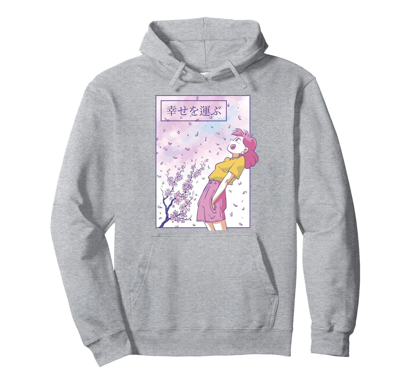 Aesthetic Anime Japanese Sakura Blossom Hoodie - Aesthetic Graphic Unisex - T-Shirt, Sweatshirt, Hoodie